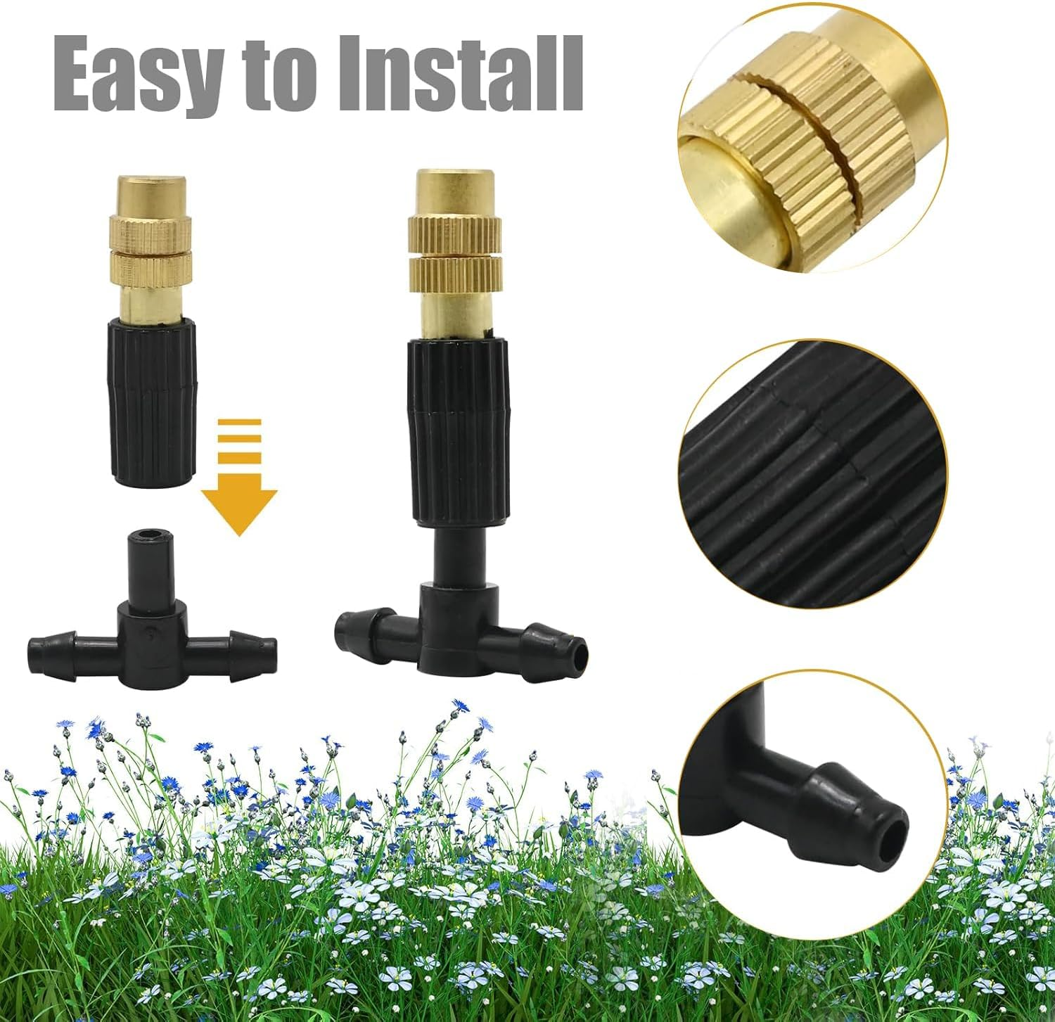 Lyfengdeam 10-Pack Removable Atomizing Nozzles for Misting - Easy Installation Spray Heads for Greenhouse & Garden Cultivation image number 1