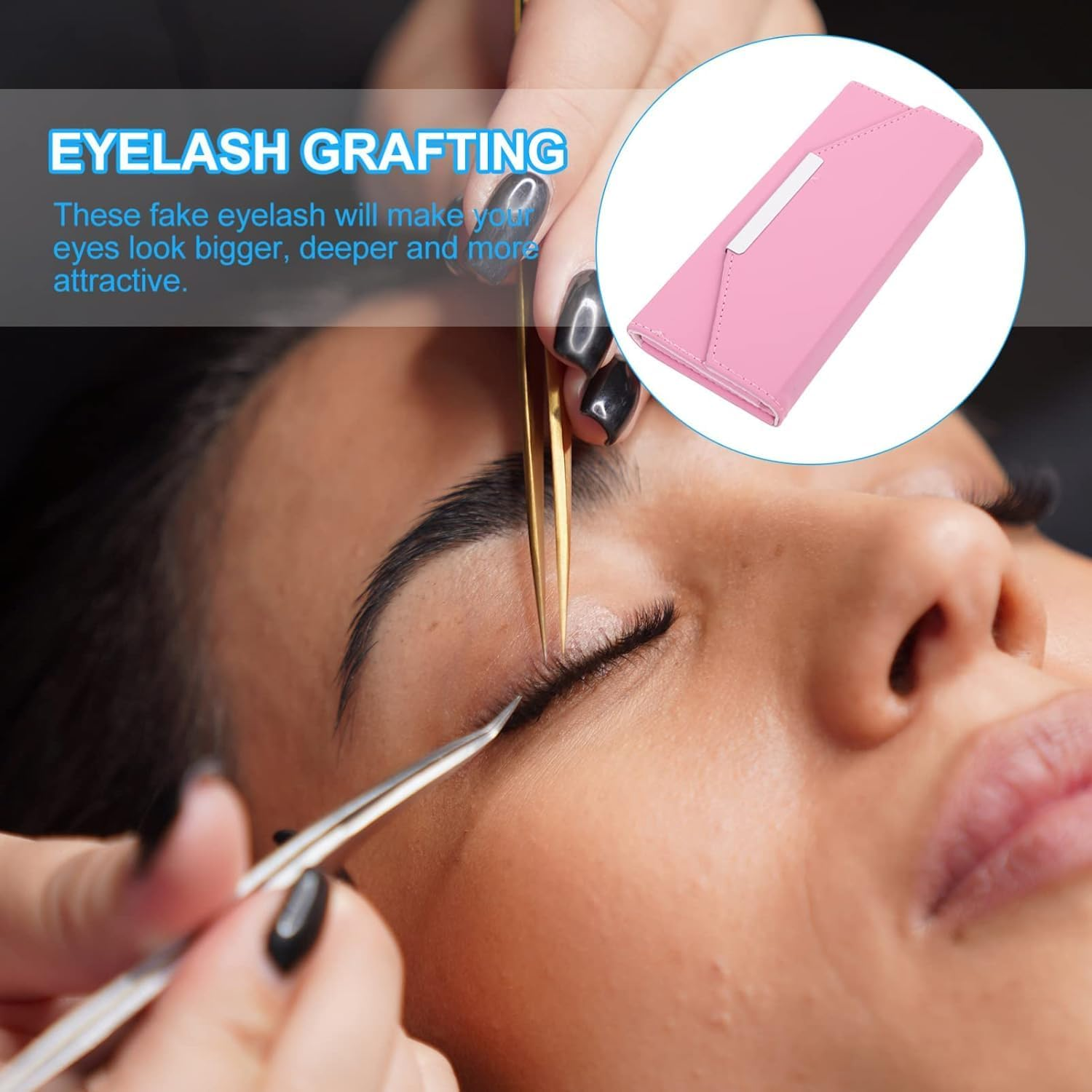 Eyelash Tweezers Case Makeup Tools Storage Bag for Lash Grafting Extension Tweezers, Dimensions: 18X7X1.6Cm, Ideal for Eyelash Makeup image number 1