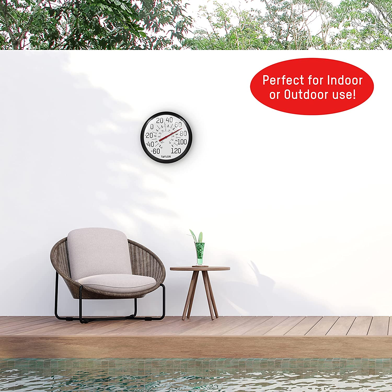 Taylor Precision Products Big and Bold Wall Thermometer, 13.25 Inch, Black image number 4