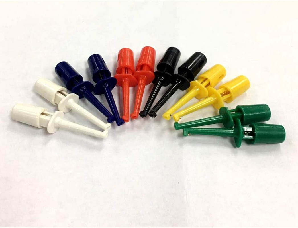 Blesiya 12PCS Color Test Hook Clip Grabbers Test Probe SMD IC Service for Multimeter image number 3