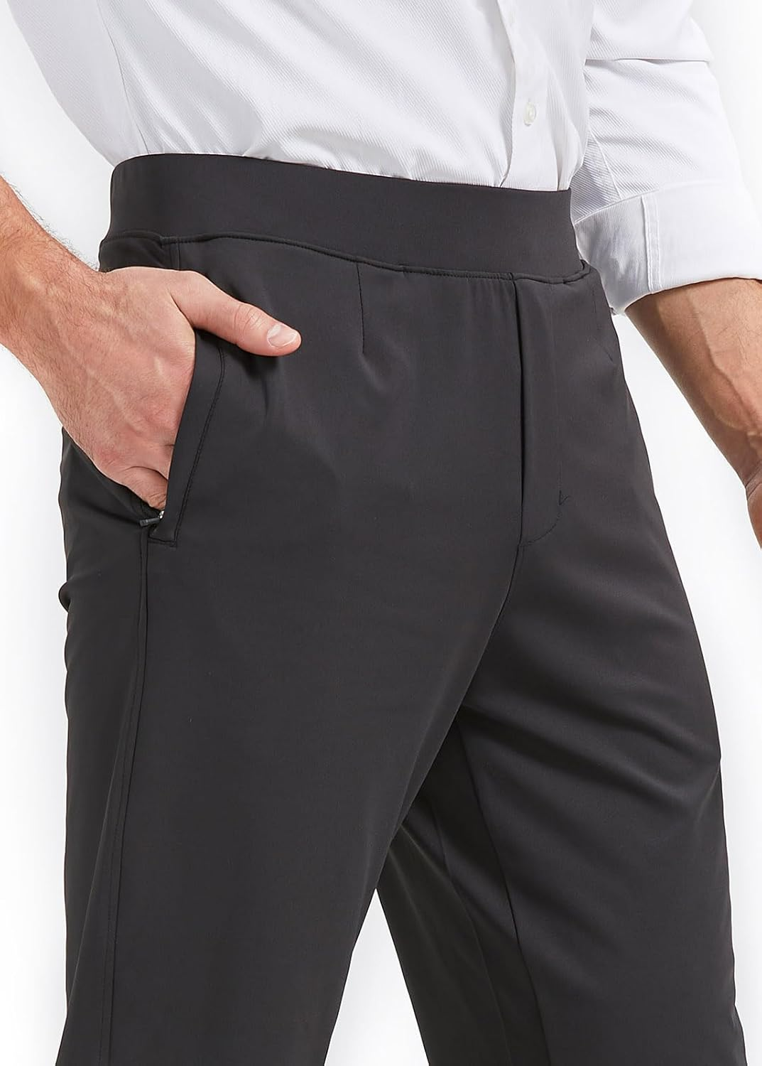 MOVEUP Men'S Stretch Golf Sweatpants Pant with Zipper Pockets Tapered Athletic Joggers Track Workout Pants image number 5