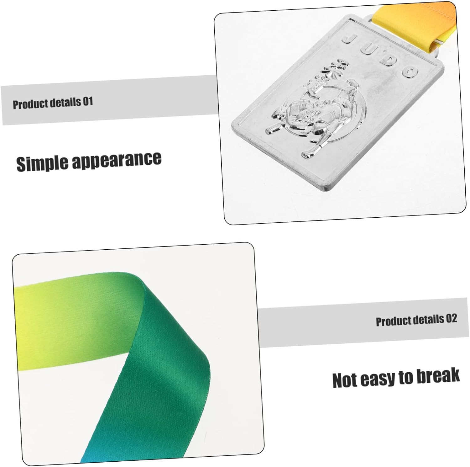 Alasum Gold Judo Medal for Martial Arts Competitions Durable Medal with Neck Ribbon Participation Award for Students and Versatile Recognition for School Events image number 1