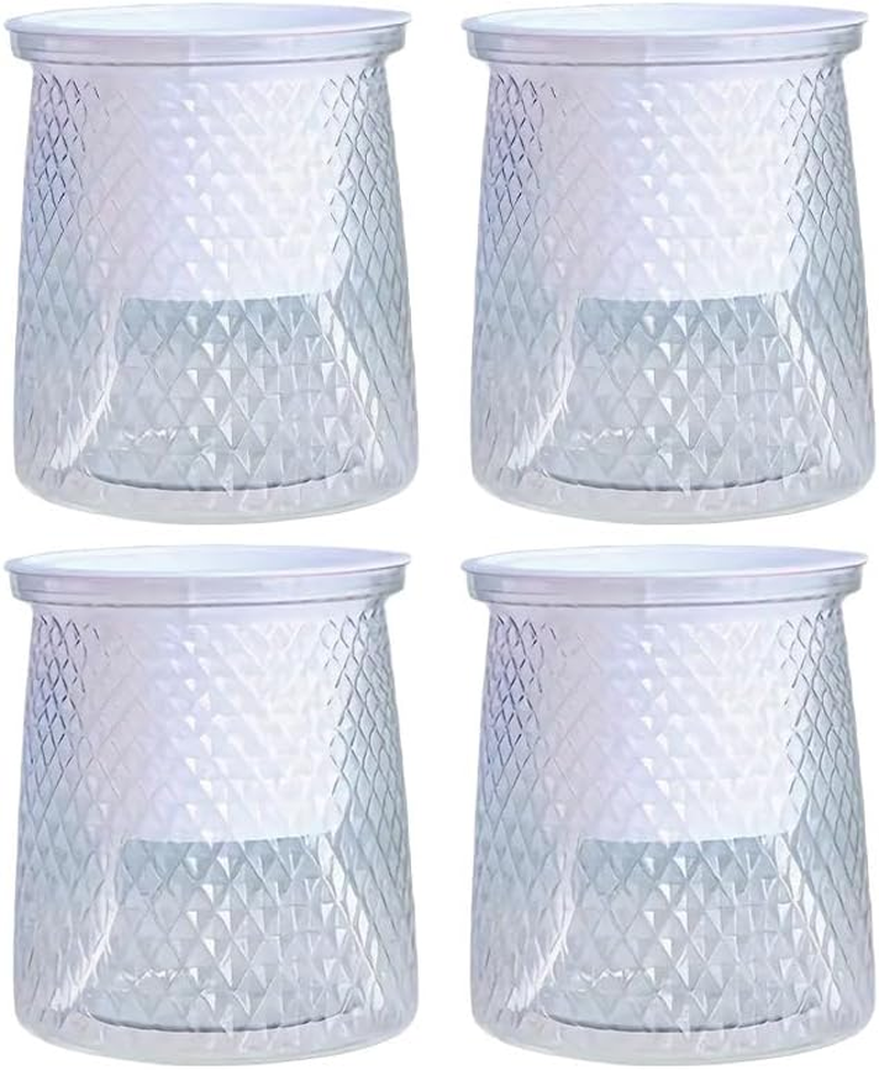 AIMALL 4PCS Self-Watering Hydroponic Planters with Diamond Design - Indoor Plastic Planters for Flowers, Herbs & Small Plants - Automatic Watering System