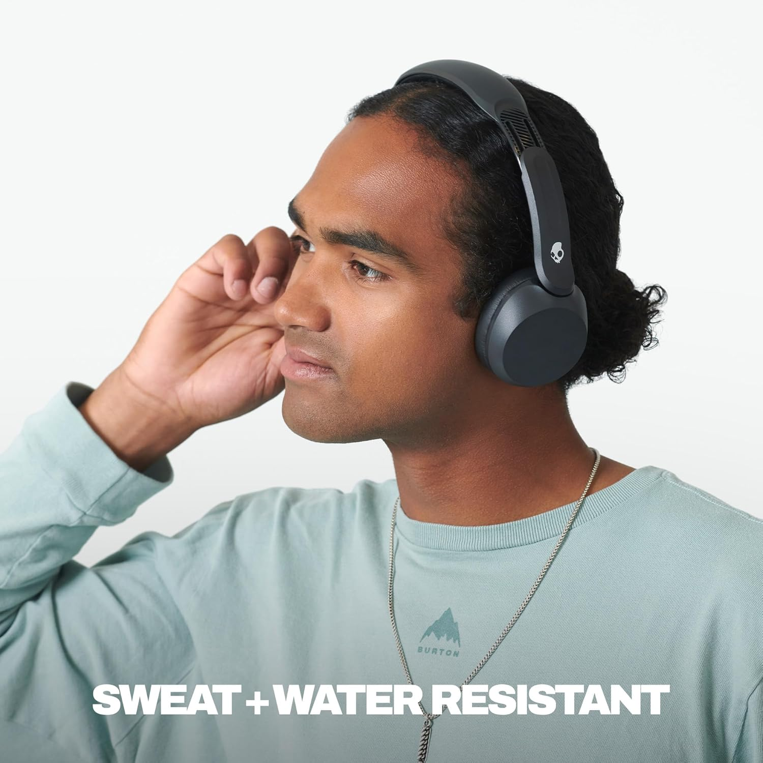 Skullcandy Icon 180 Wireless On-Ear Bluetooth Headphones, up to 50 Hours Battery, Lightweight and Travel Ready, Secure Fit, Sweat and Water Resistant, Microphone Iphone Android - True Black image number 5