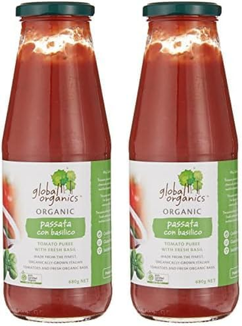 Global Organics Tomato Puree with Basil (Passata Con Basilico) Glass 680 G image number 2