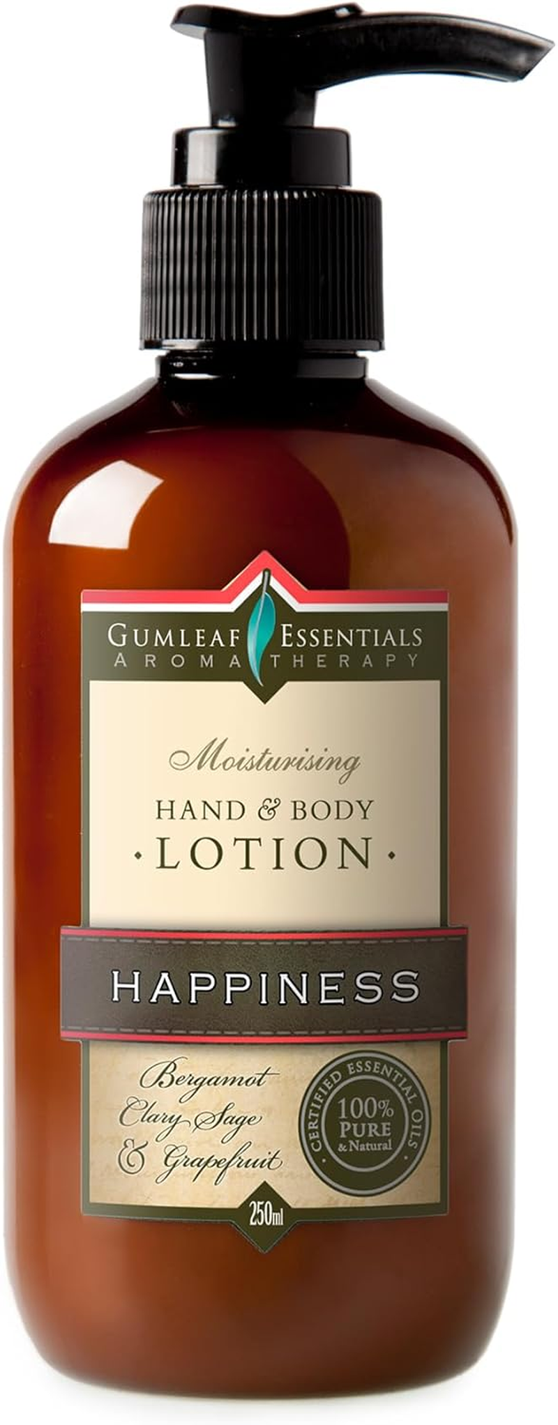Gumleaf Essentials Happiness Hand & Body Lotion - 250Ml, Australian Made & Owned, Cruelty Free & Vegan, 100% Pure & Natural