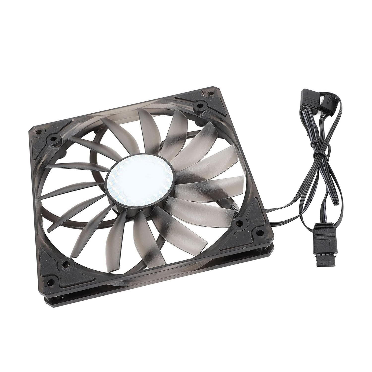 PWM ARGB Fan 15Mm Thin, 300‑1100RPM Smart PWM Control, Silent 15 Blade Design, Easy Install, for Computer Case &, Plug and Play (Black)