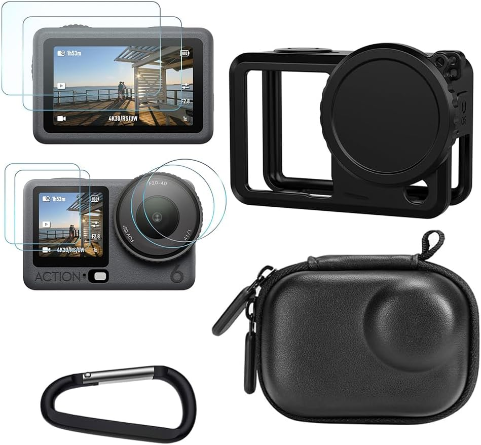 Mini Bag Compatible with DJI Osmo Action 6 - Accessories Kit, Silicone Protective Case, Tempered Glass Screen Film, Mini Tripod image number 5