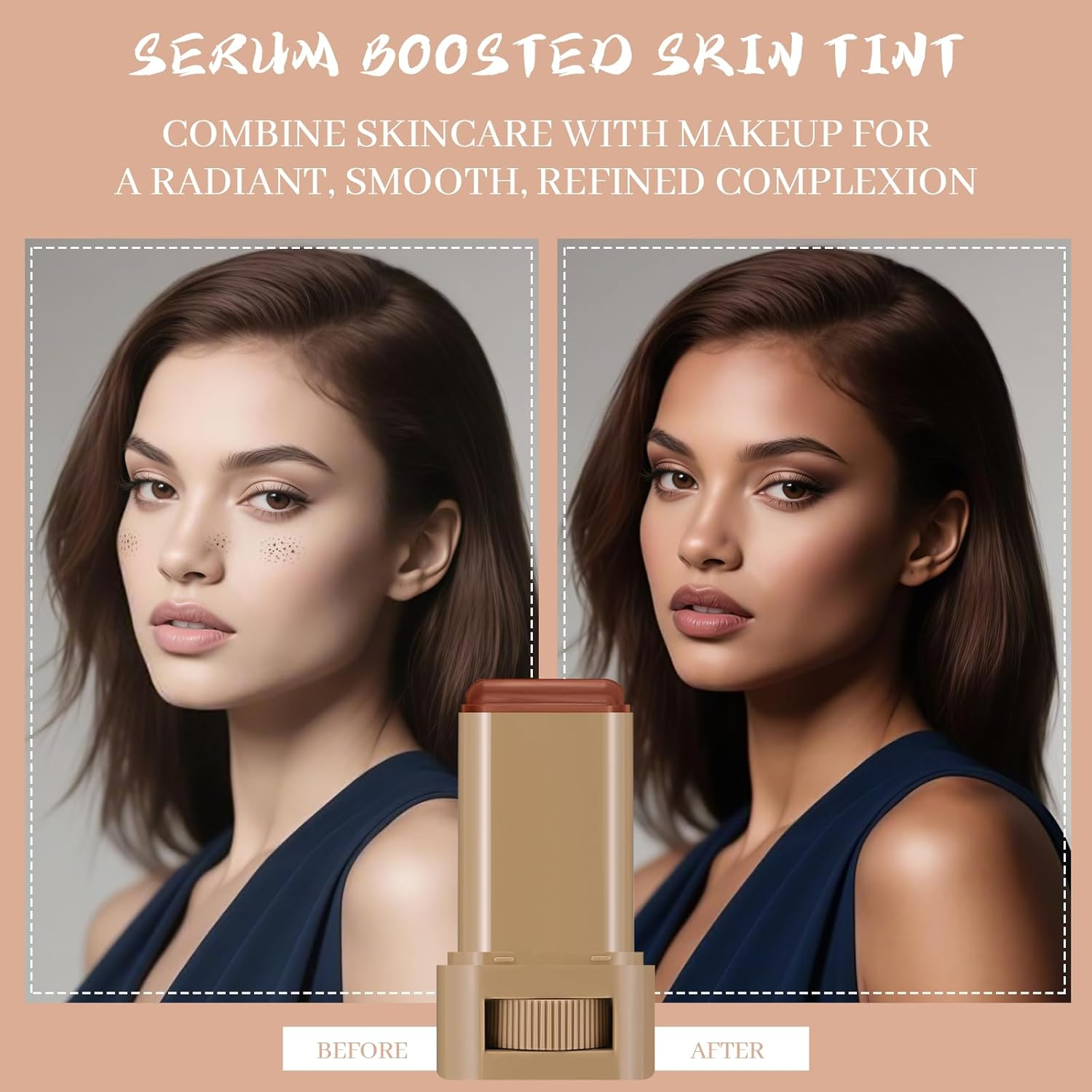 YBUETE Beauty Balm Serum Boosted Skin Tint,Foundation Stick Beauty Balm Serum Boosted Skin Tint Solid，Radiant and Dewy Finish,Solid Face Tinted Foundation for Women Natural Finish Makeup #6 image number 4