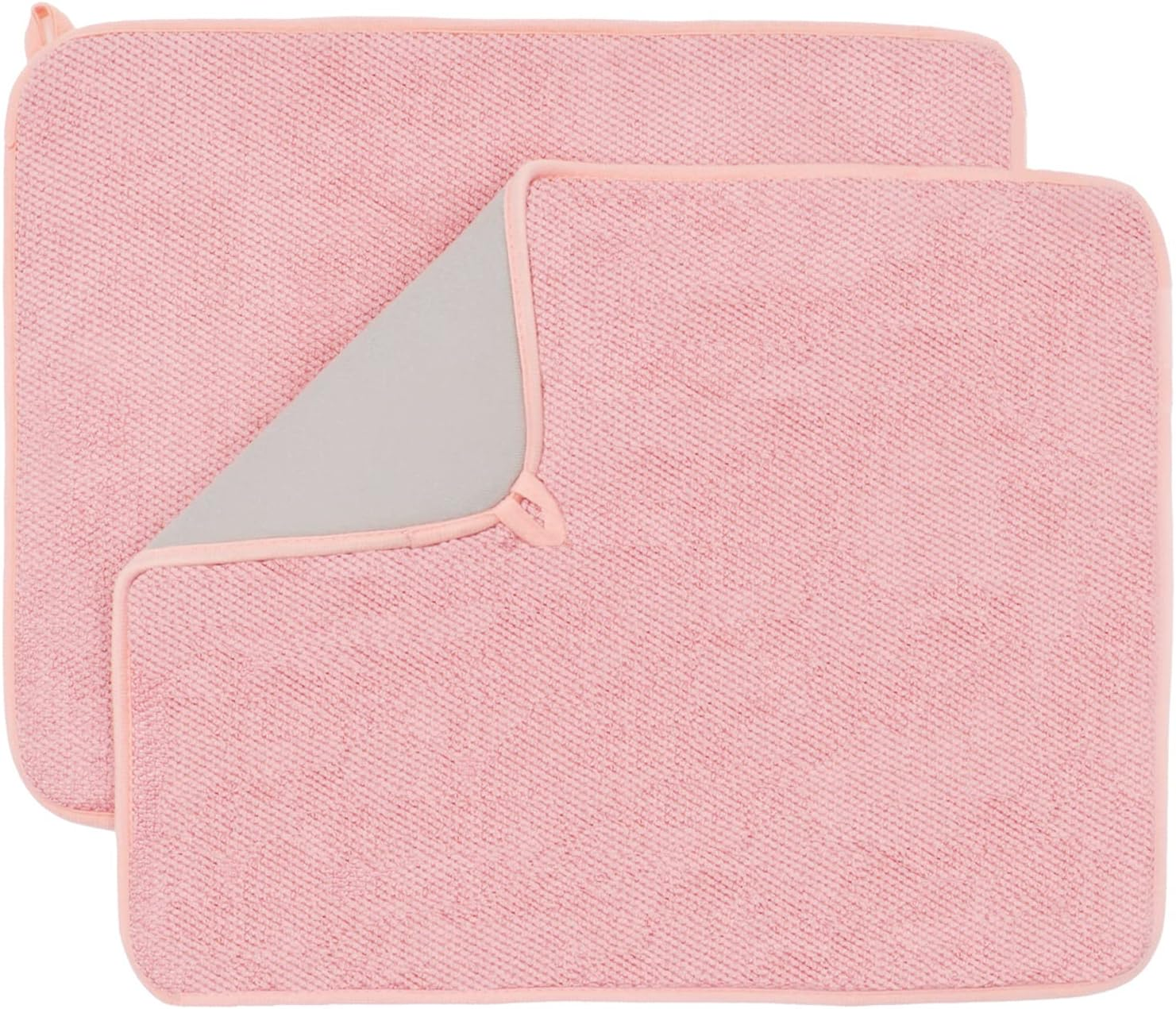 Dish Drying Mat for Kitchen Counter, Microfiber Dish Drying Pad 2 Pack Large Size Absorbent Dishes Drainer Mats (Pink) image number 4