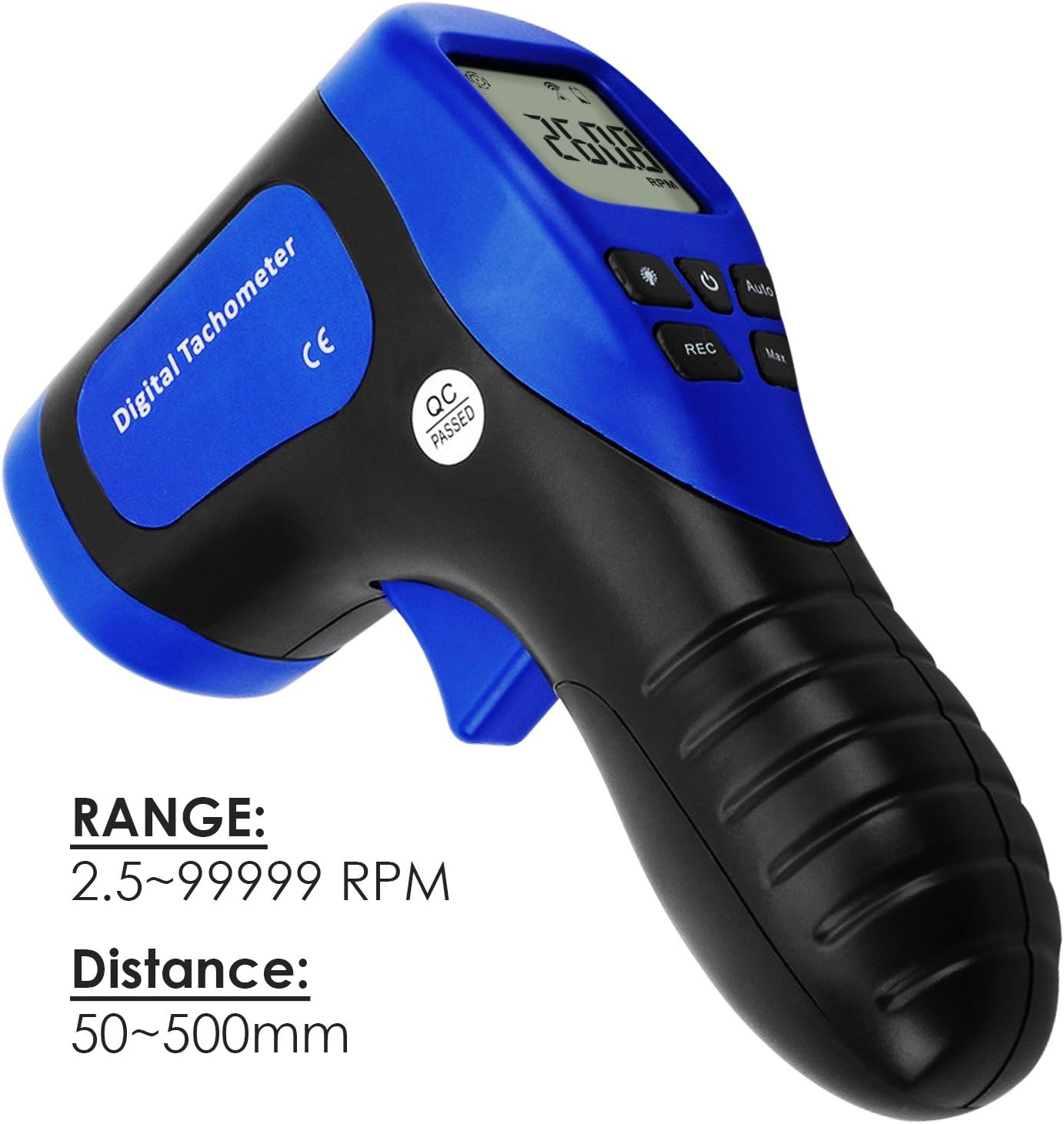 Digital LCD Photo Tachometer Non-Contact RPM Meter Speed Gauge Surface Speed Tach Meter image number 5