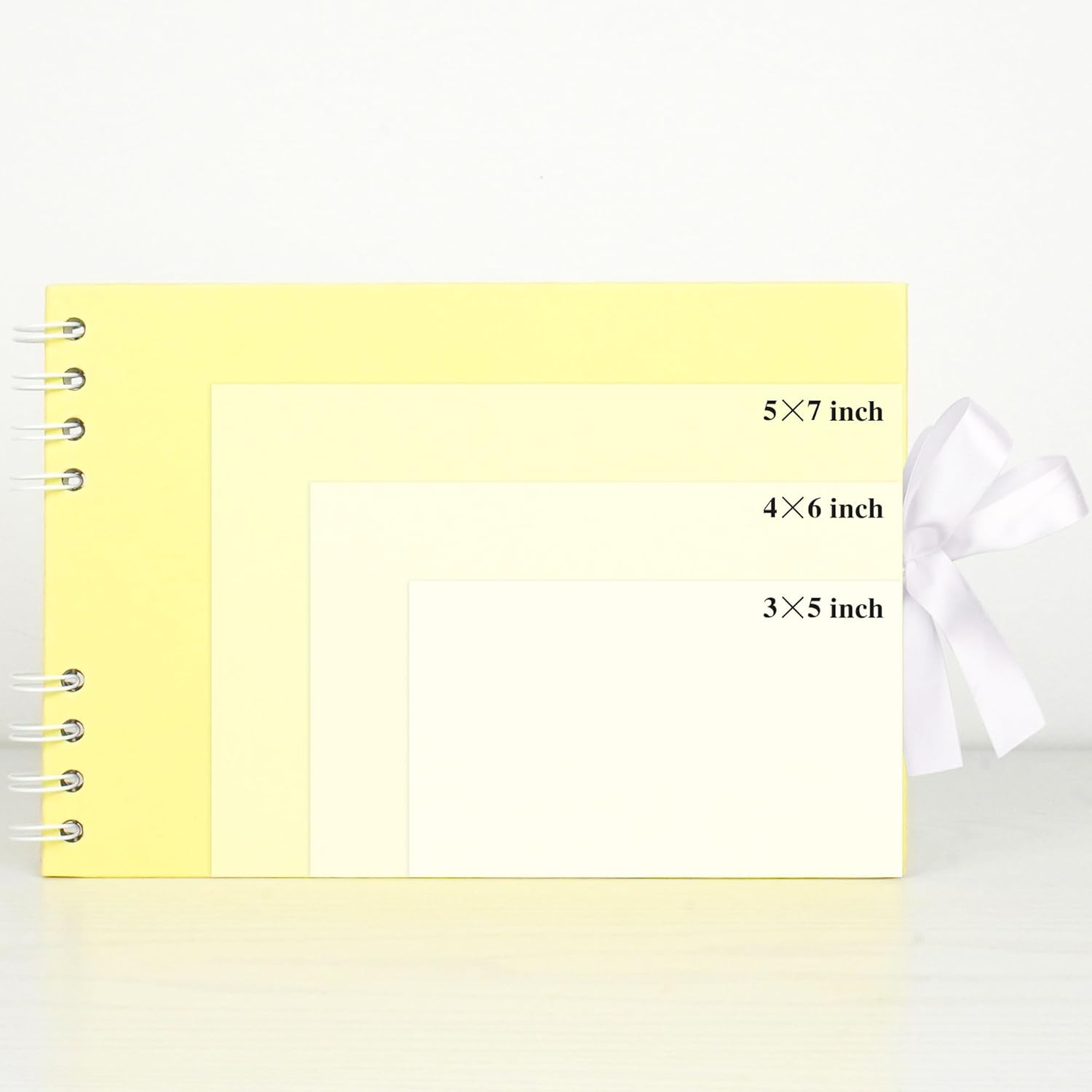 Scrapbook Album Photo Book with 20 Sheets White Pages 8.5X6 Inch Scrapbooking with Corner Stickers for Wedding Baby Shower Birthday Travelling, Yellow image number 1