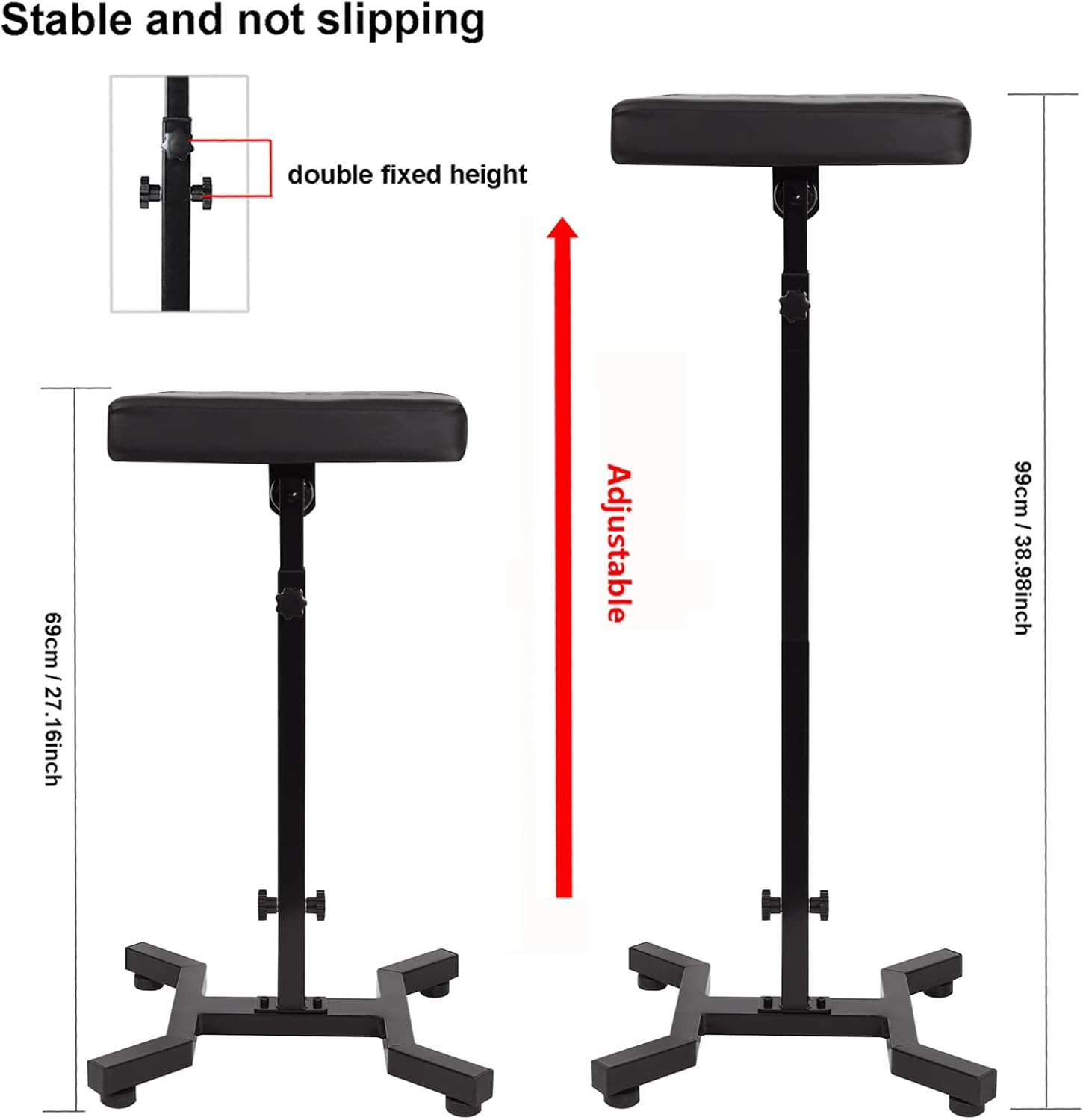 Tattoo Arm Rest, Tattoo Armrest Stand, Four-Corner Base Stability Strongly, Adjustable Height, Thicken Soft Sponge Pad, Foldable Arm Rest Stand for Artist image number 3