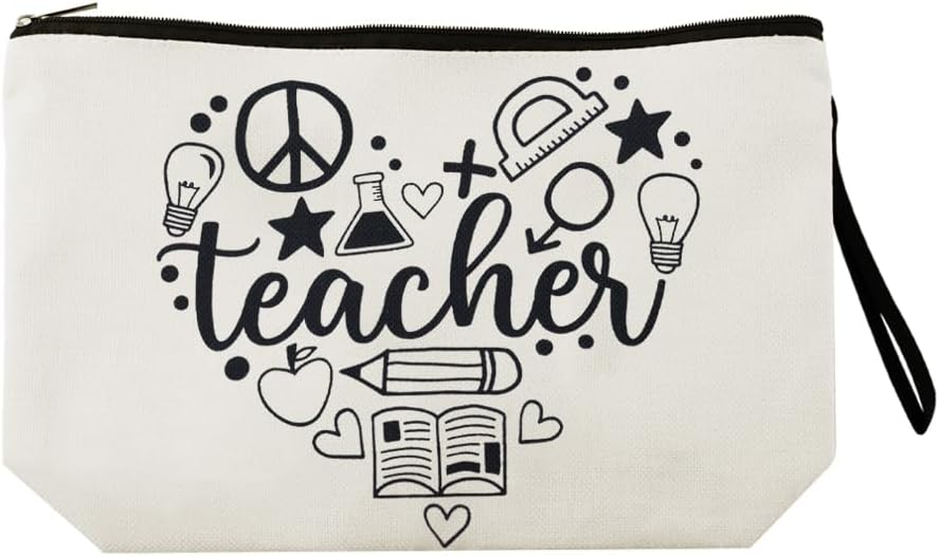 Teacher Appreciation Gifts for Women Makeup Bags for Teachers Travel Cosmetic Bags for Women Thank You Gifts for Teachers Graduation Retirement Birthday Gift for Teacher Makeup Bag image number 5