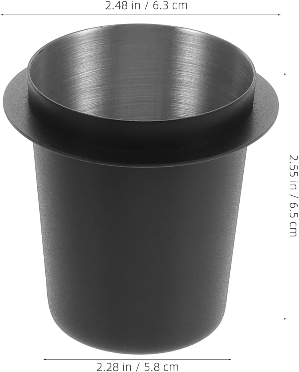 GLEAVI 304 Stainless Steel Espresso Machine Dosing Cup 53Mm Measuring Tool for Coffee Grounds Universal Powder Feeder Dispenser 1 Piece - Silver image number 2