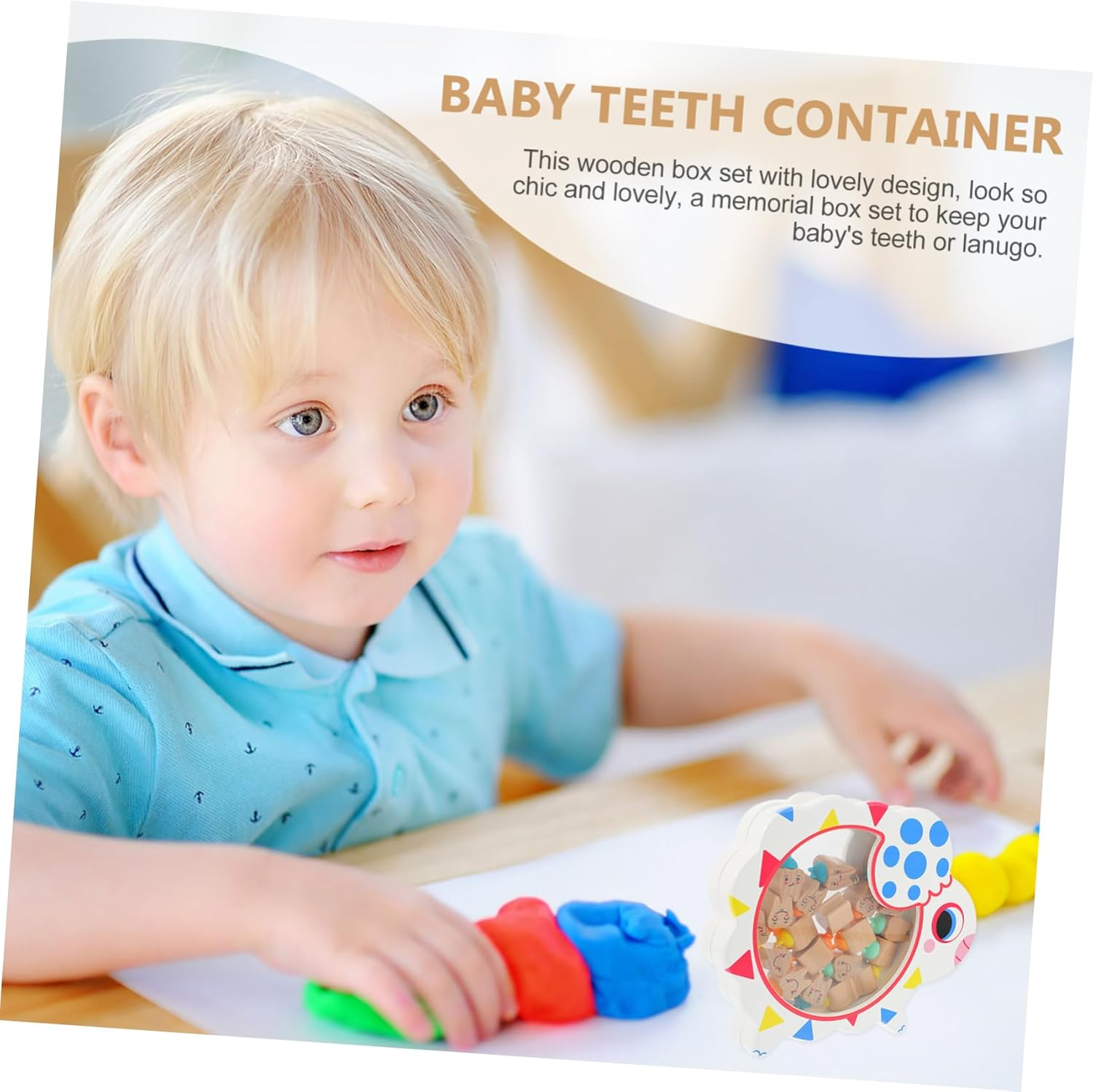 20Pcs Teeth Container with Lanugo Storage Case Keepsake Box for Newborn Items for Boys Smooth Surface Safe Design for Little Hands