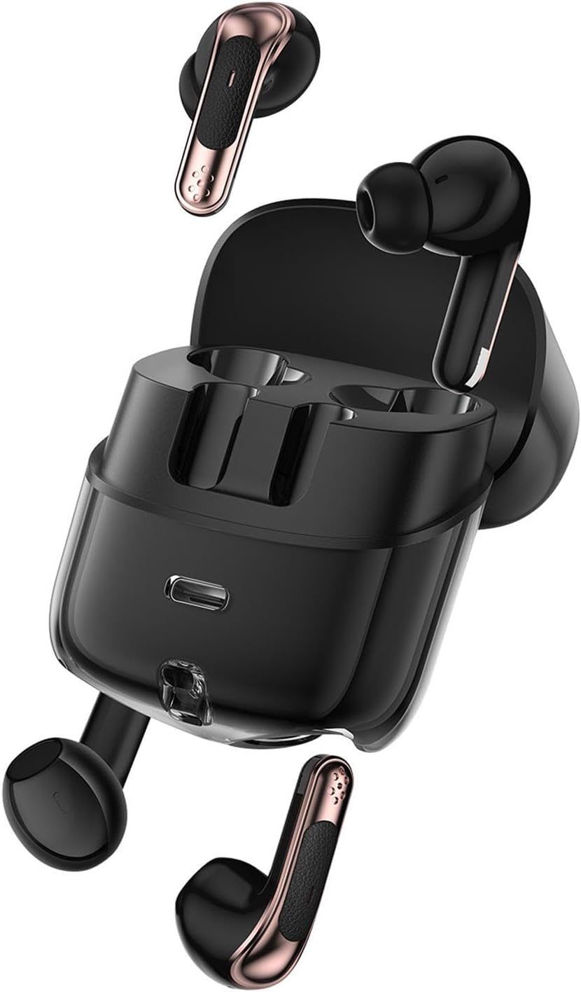 Jectse Two Pairs of Wireless Dual Touch Audio Earbuds, Pair Earphones with LED Display, Bluetooth 5.4 Deep Bass Sound in Ear Earphones, for Couples with Two People (White)