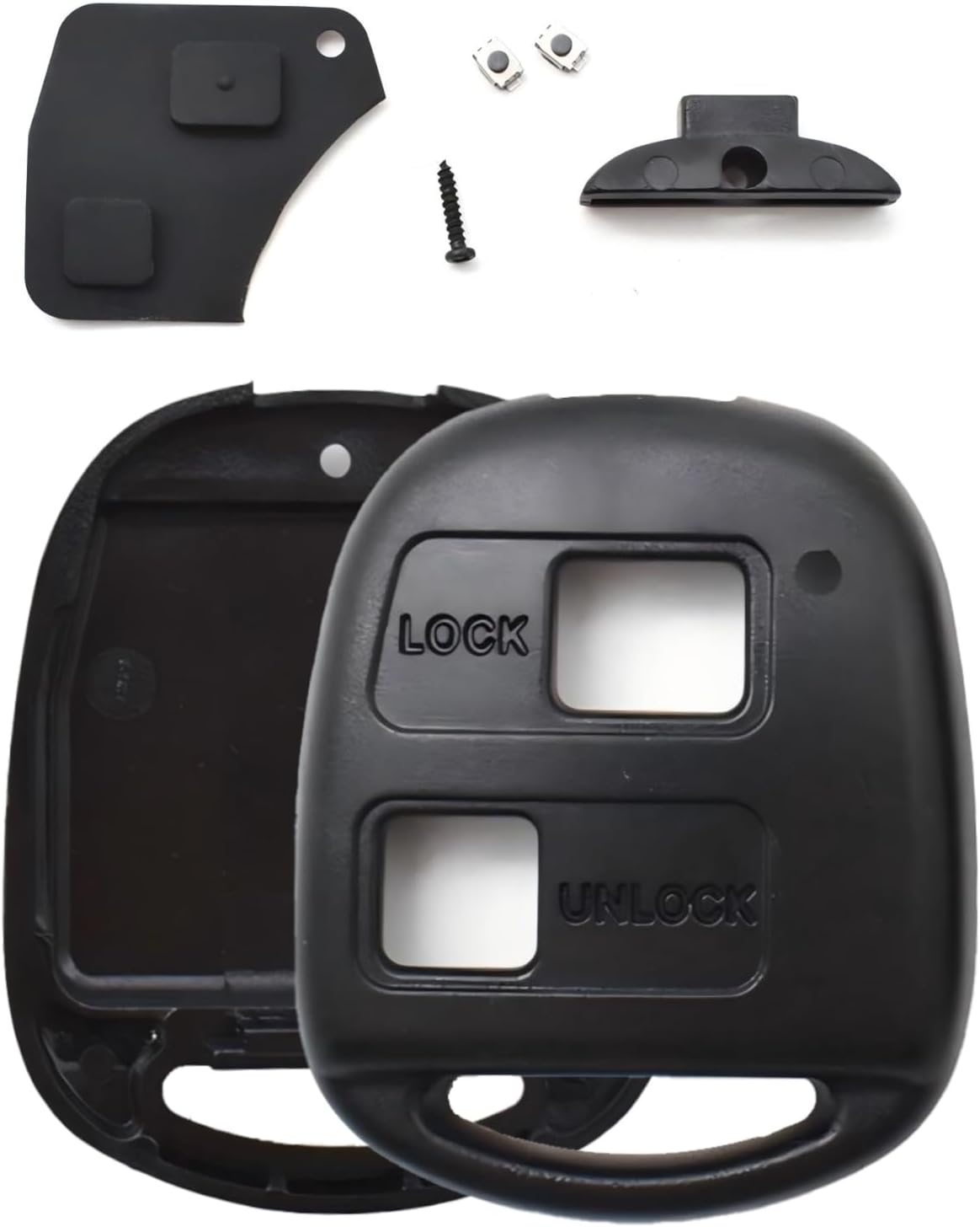 Key Fob Shell Case Replacement, Remote Control Key Case Shell 2 Buttons for Toyota Prado Corolla Echo Tarago Alphard MR2 Hiace Previa RAV4 Yaris Passo Space Truck Celica Estima Land Cruiser image number 1