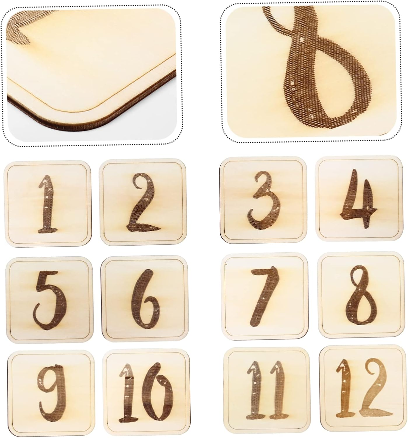 1 Set Wooden Monthly Milestone Cards for Photography Durable and Safe Newborn Photo Props for Recording Growth Moments image number 4