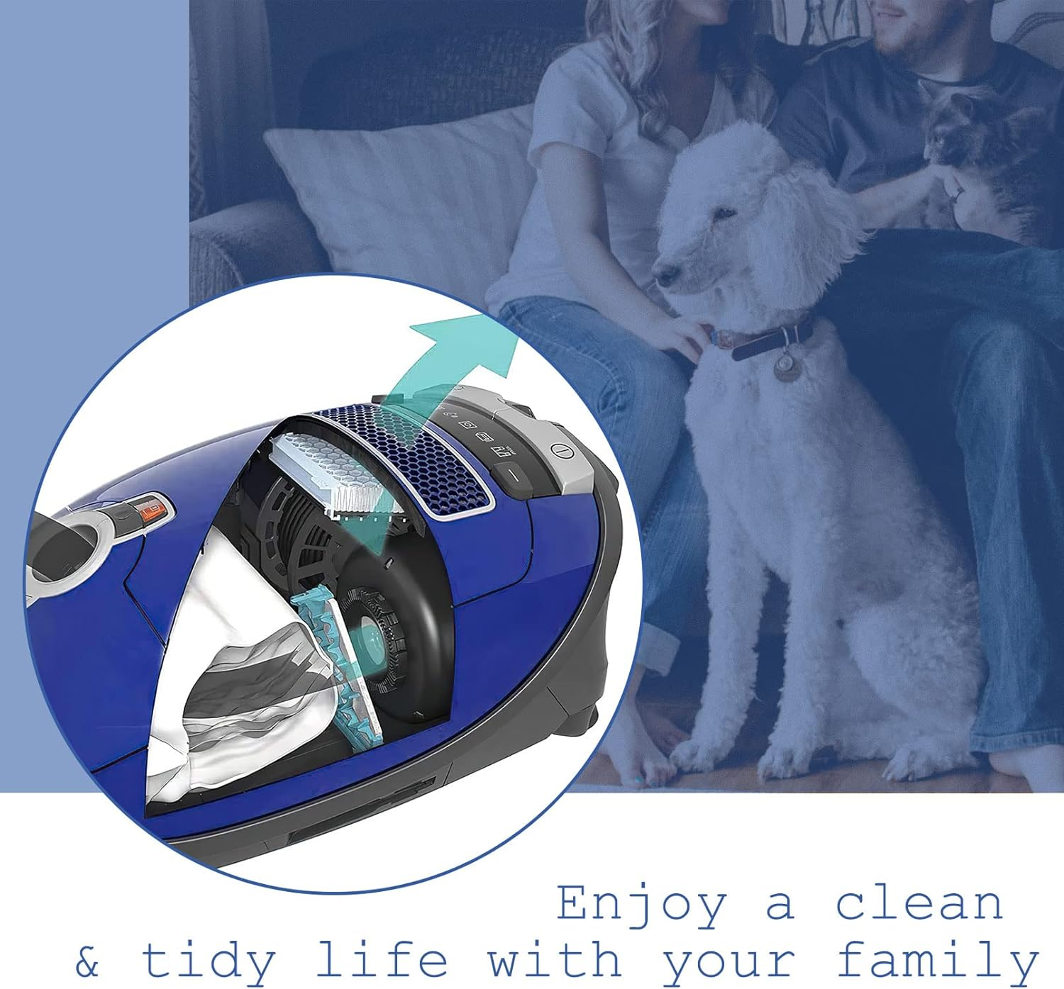 3D Airclean Bags Replacement for Miele GN Vacuum Cleaner Bags Compatible with Miele Classic C1 Complete C1 Complete C2 Complete C3 S227 S240 S270 S400 S2 S5 S8 Series with Motor Protection Filters, Airclean Filters image number 3