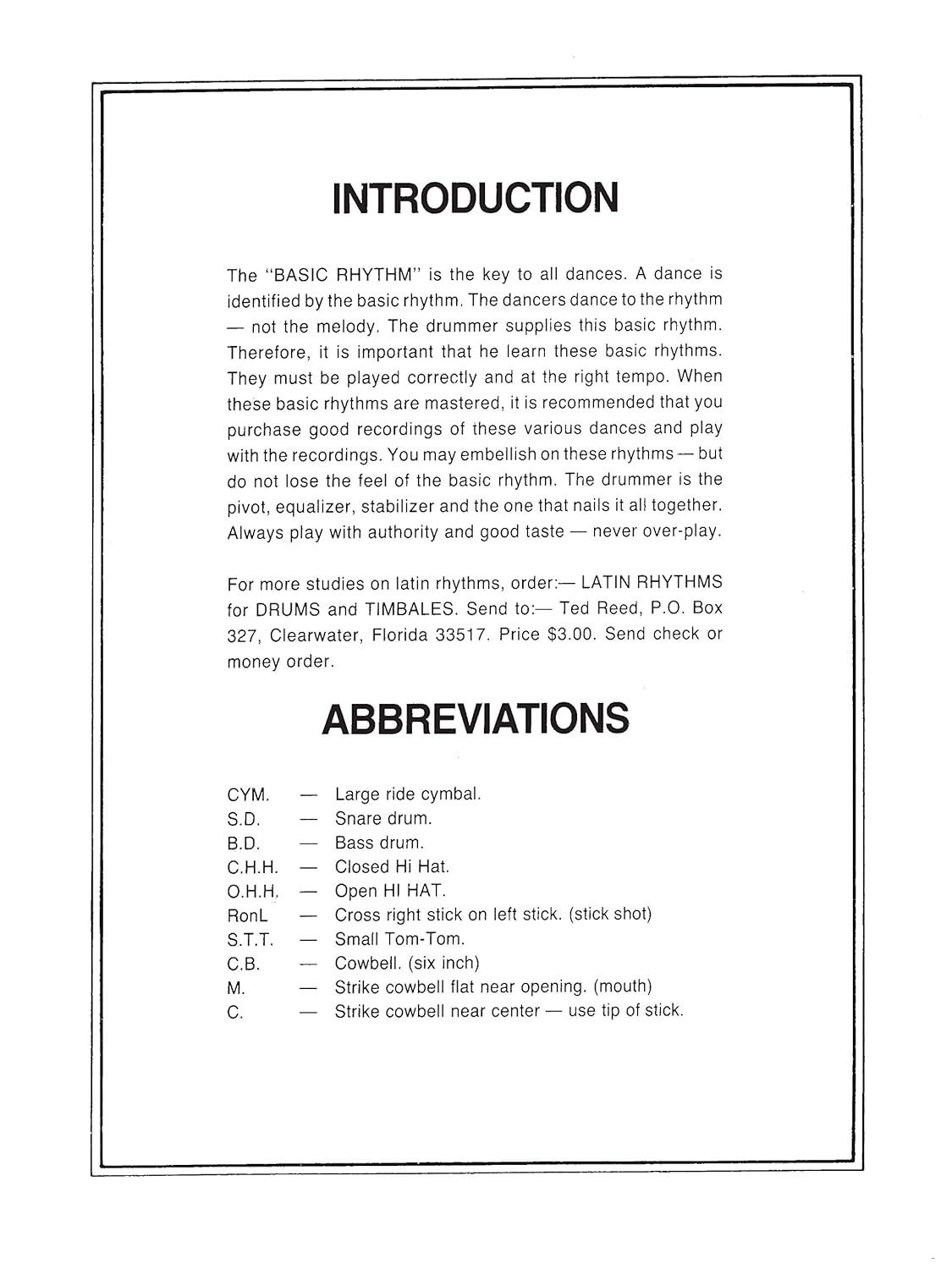 Basic Rhythms for the Club Date