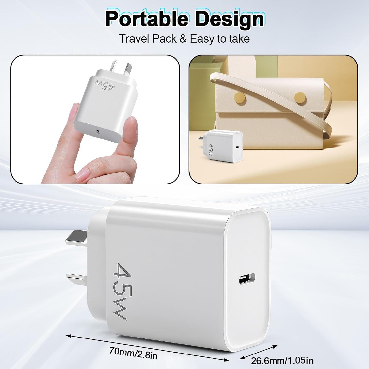 45W USB-C Fast Charger Block - Type C Wall Iphone Charger Plug for Iphone 17/16/15/14/13/12/11 Pro Max/Plus/Xsmax/Xr/X & Ipad Pro image number 5