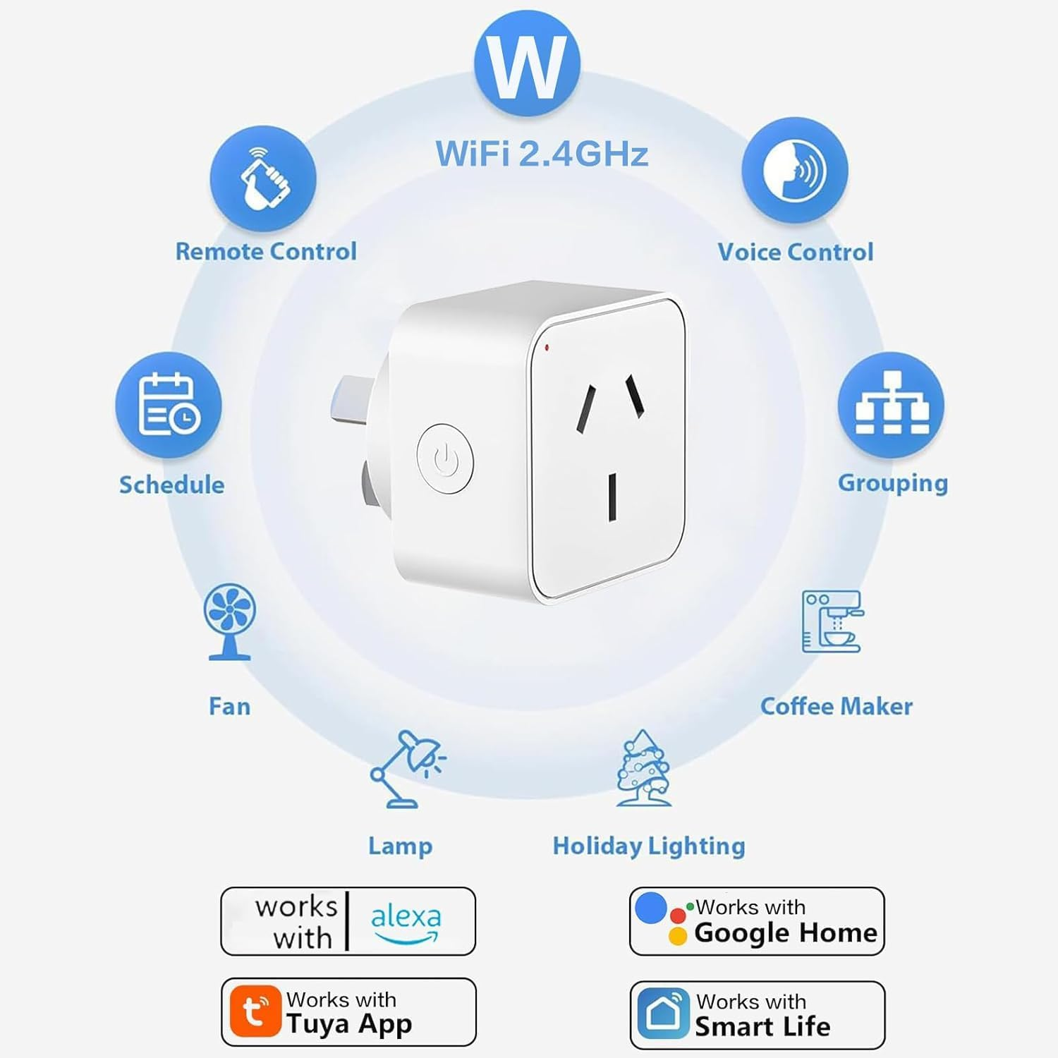 Useelink Smart Plug, Wi-Fi Enabled, Voice Control, Alexa, Google Home Compatible, Timer Function, App Remote Control, Family Sharing,No Hub Required-2Packs image number 5