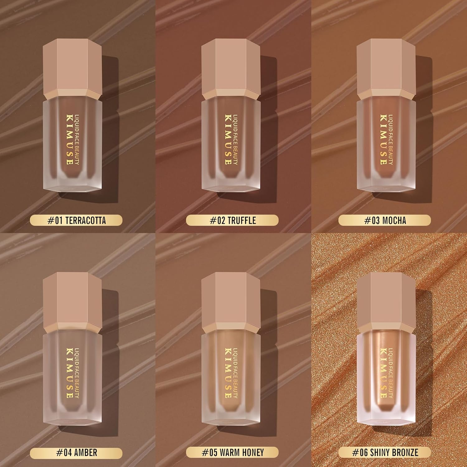 KIMUSE Soft Liquid Contour Stick, Glow Liquid Cream Bronzer, Weightless, Long Wearing, Smudge Proof, Natural Looking, Blendable, Bronzer Makeup - Shiny Bronze image number 7