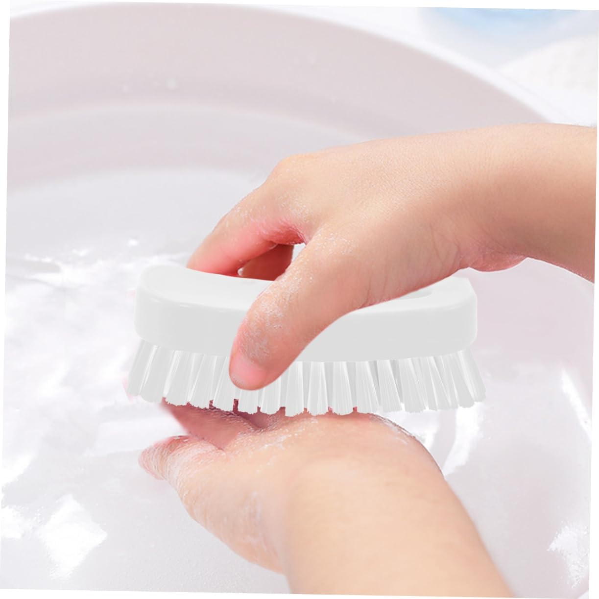 SAFIGLE Soft Bristle Nail Scrub Brush Double Sided Manicure Kit Stiff Fingernail Brush image number 4