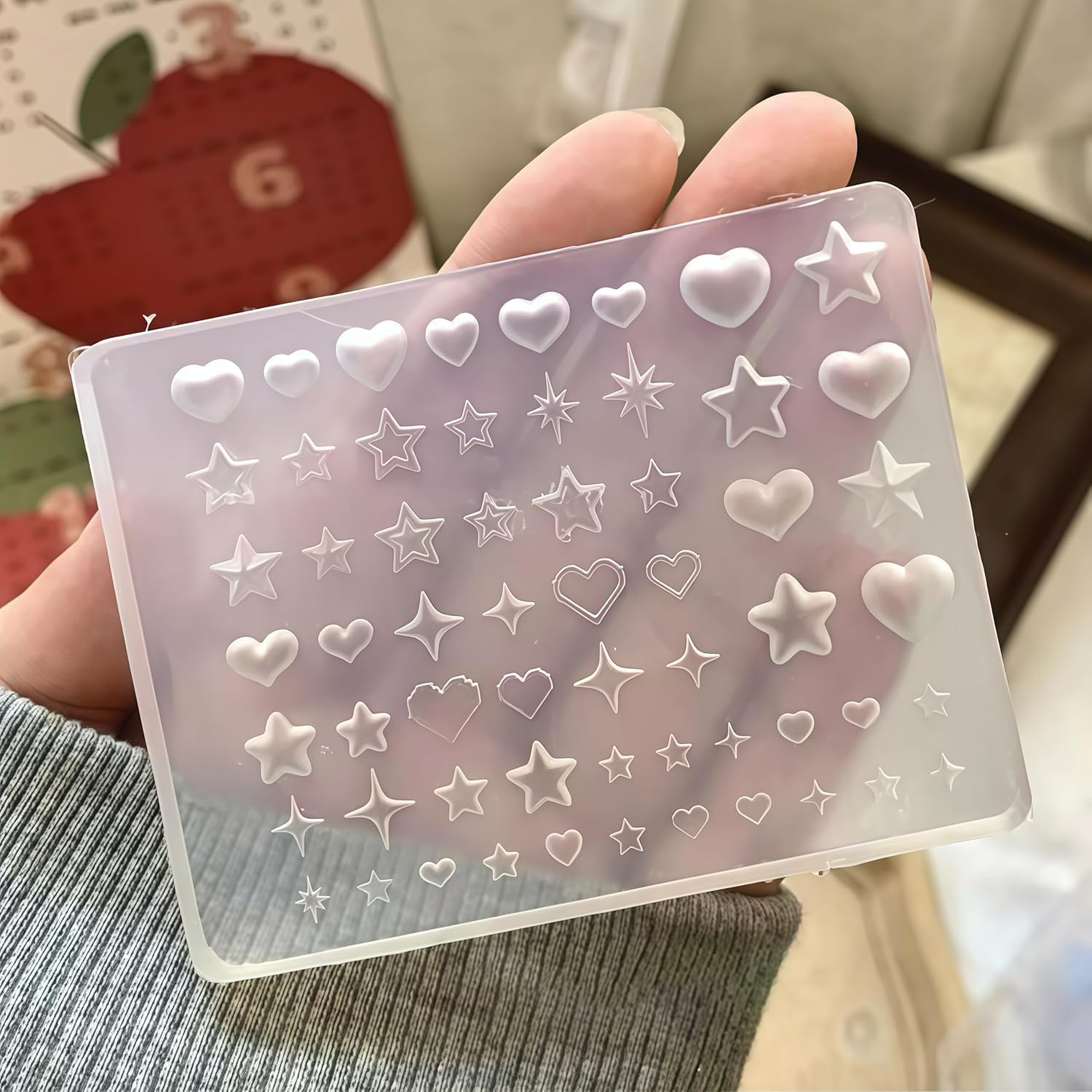 Nail Silicone Mold,Manicure Art Mould | Silicone Molds for 3D Stars Themed Accessories Jewelry Making Epoxy Resin Decoration for Salon and Home image number 4