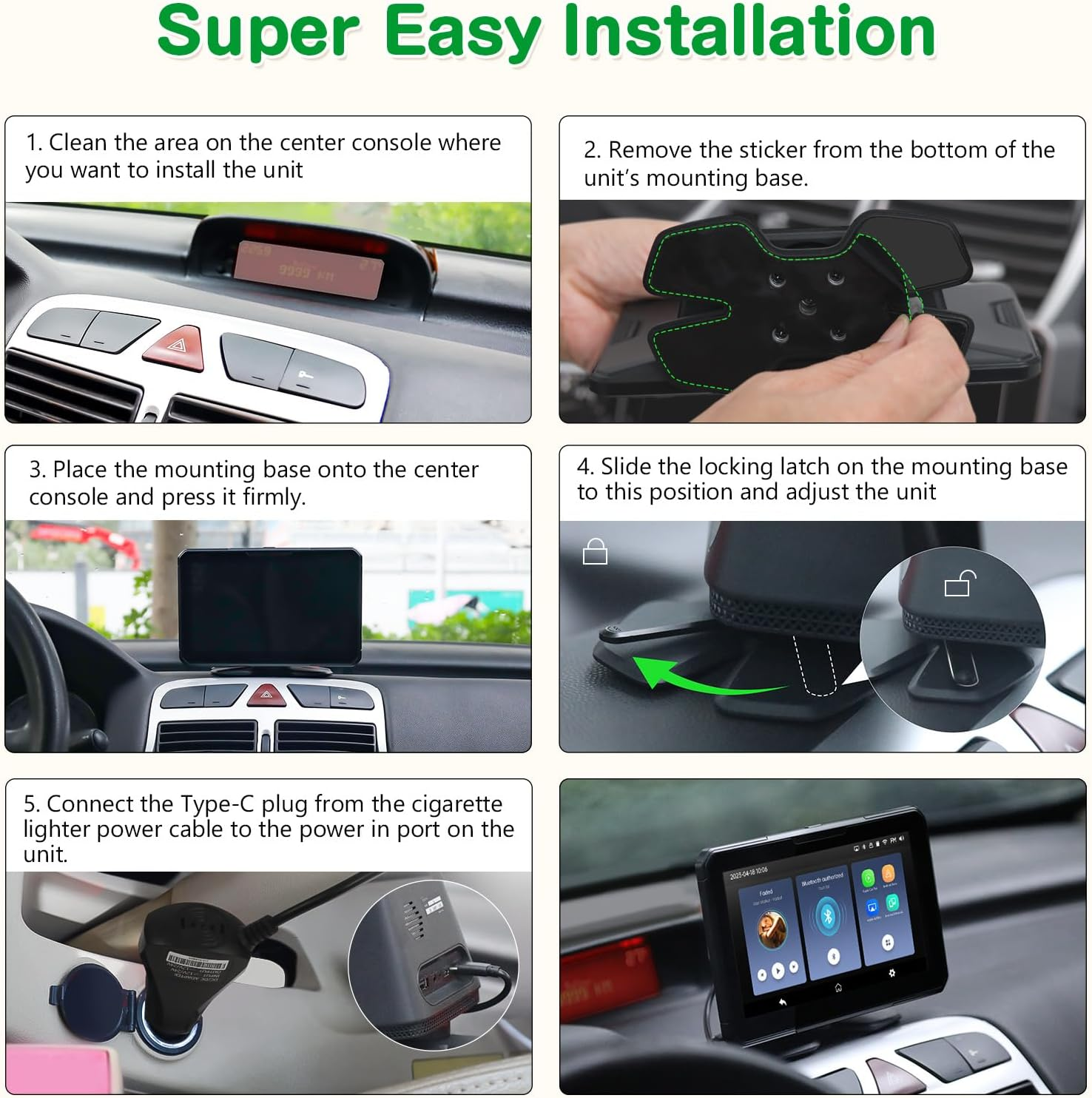 Eonon 7 Inch Portable Car Stereo, Wireless Carplay & Android Auto, Touch Screen Car Audio Receivers with Airplay, FM Transmitter, AUX, Bluetooth, Backup Camera image number 2