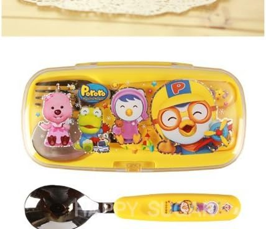 Pororo Cutie Spoon & Fork Set with Hard Case image number 1