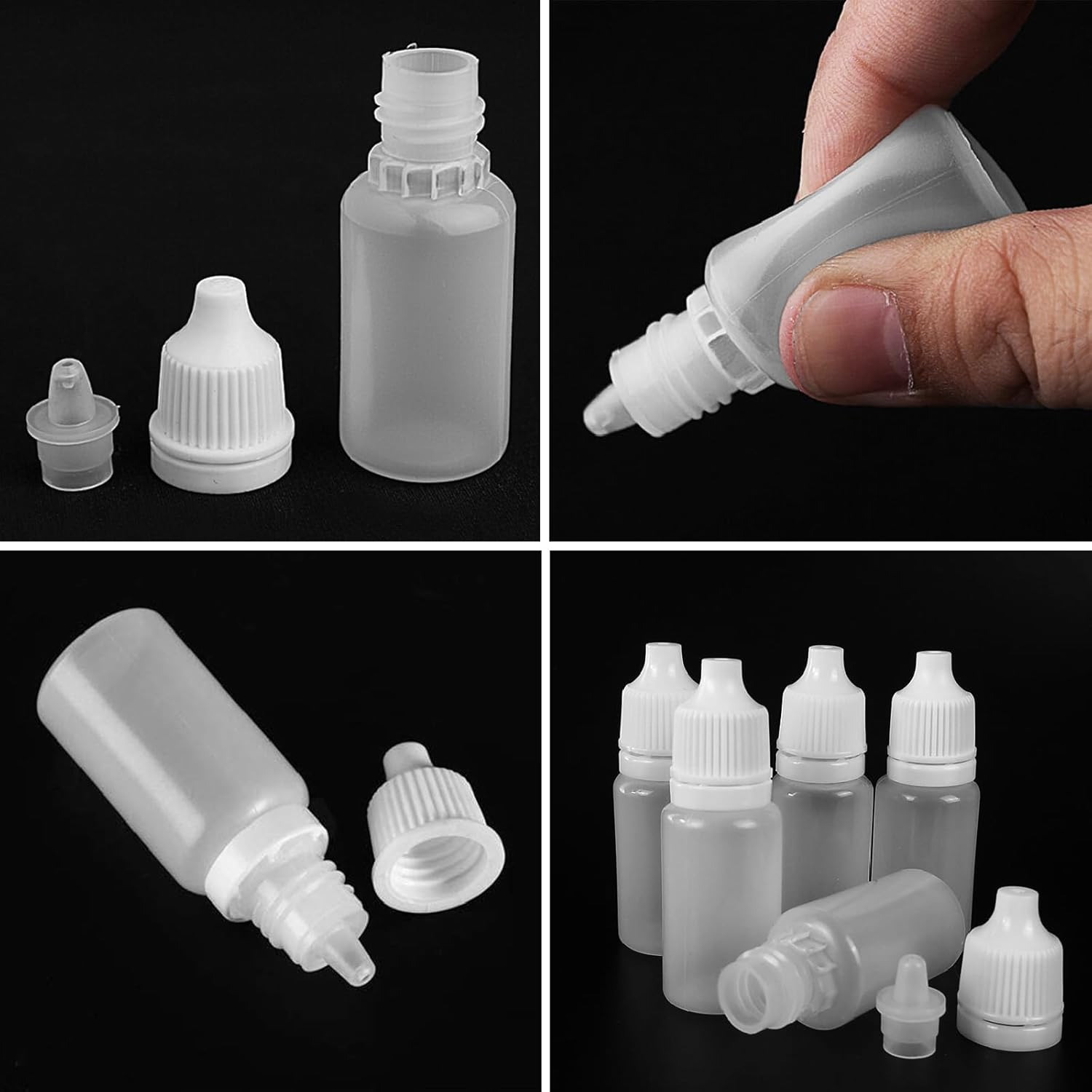 50PCS 10Ml Empty Plastic Squeezable Dropper Bottles Eye Liquid Dropper Sample image number 1