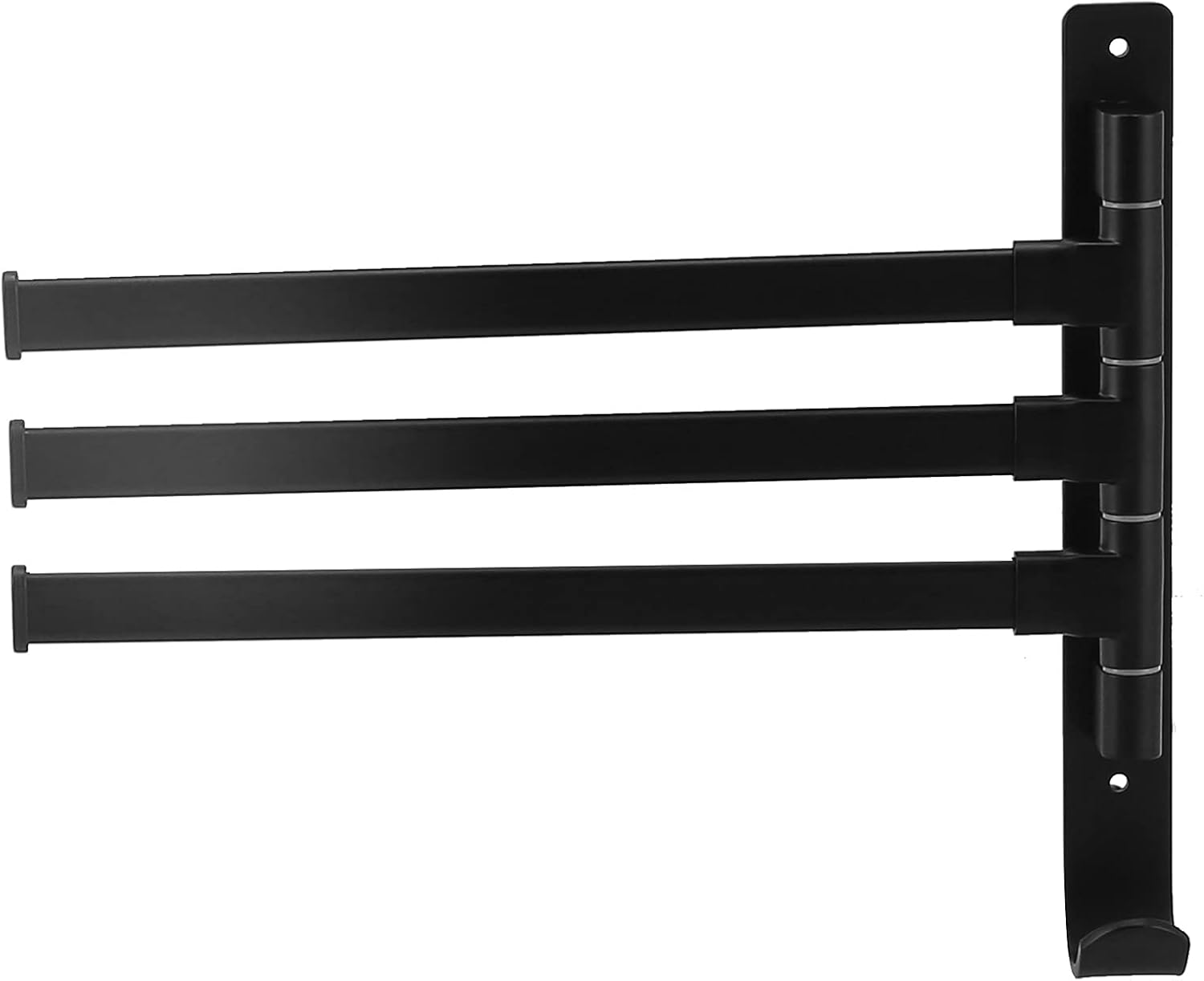 Fttowel Bar 12.6 3 -Arm Towel Holder Wallmounted,Premium Space Aluminum, Matte Black, Shelf image number 2