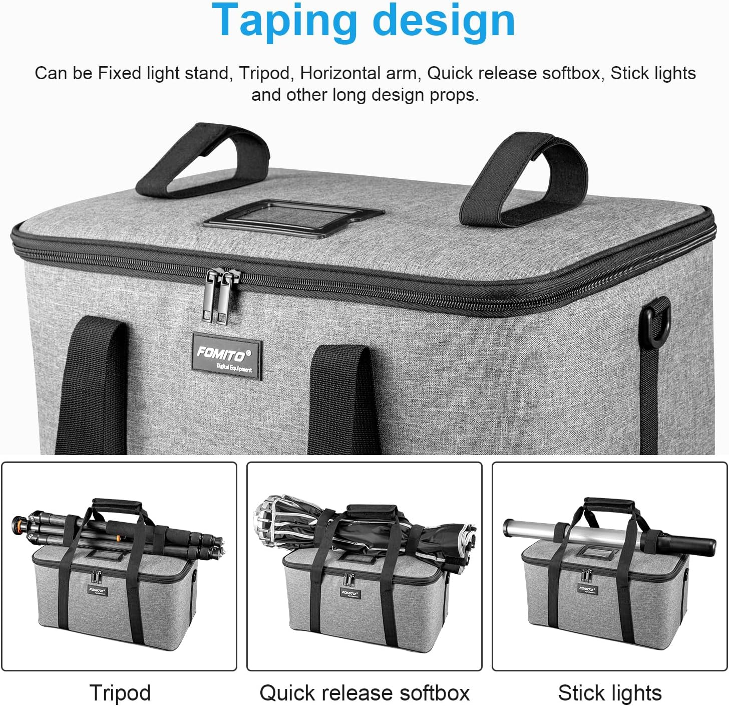 FOMITO AB-27 Foldable Camera Storage Bag 44X30X22Cm Shockproof Case for DSLR, Gimbal, Drone Heavy-Duty Handle image number 1