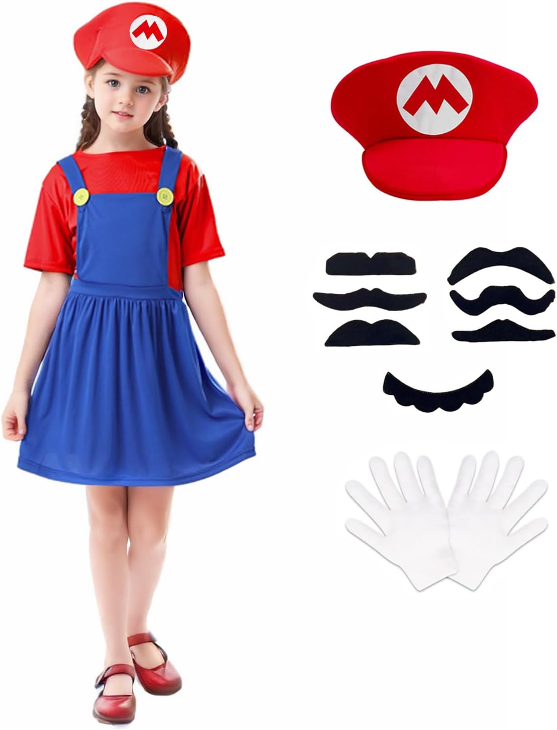 Boys Super Brothers Costume Plumber Cosplay Halloween Costume for Kids Adult with Accessory