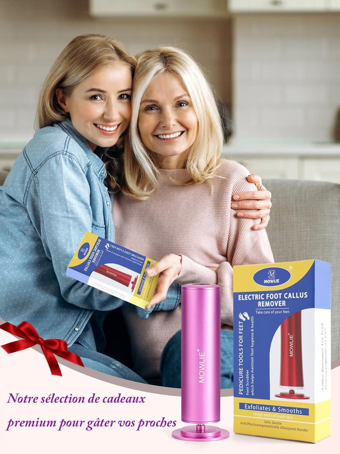 MOWLIE Electric Callus Remover with 60 Pieces Replacement Sanding Pads, Electric Callus Remover Set, Pro Pedicure Foot File, Efficient Pedicure Set, Foot Care for Dead Hard Cracked Skin image number 4