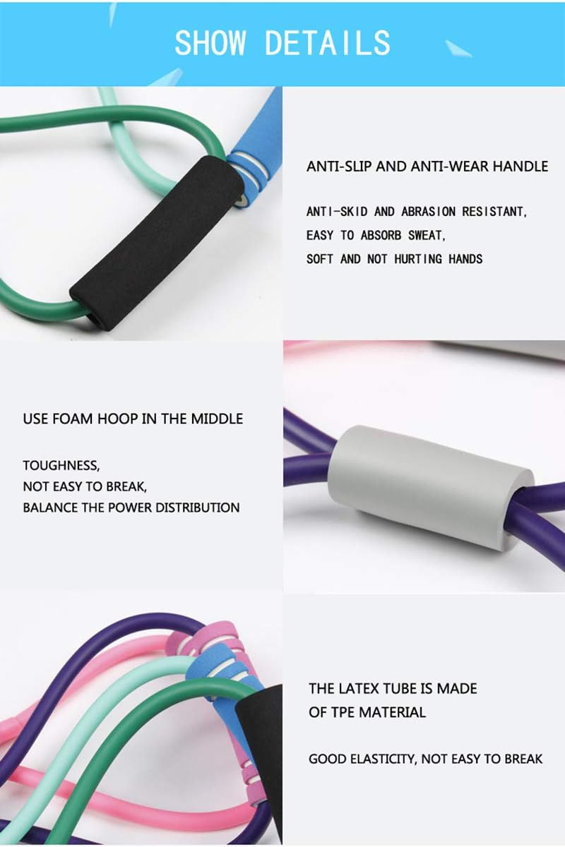 Resistance Band Yoga Rally Strap Body Shaping Pull Rope Silicone Pull Elastic Yoga 8 Word Shape Stretch Chest Fitness Tools image number 2