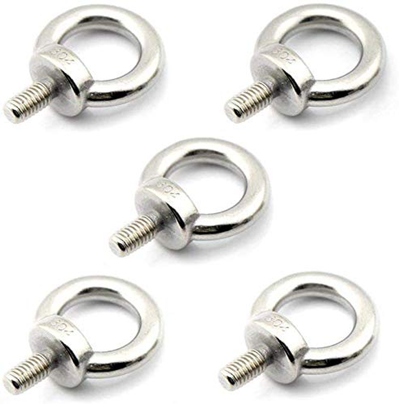 VOANZO Lifting Ring Eye Bolt M8 / 0.32" Marine Weight Lift Stainless Steel Male Thread Screws Bolts 5Pcs image number 3