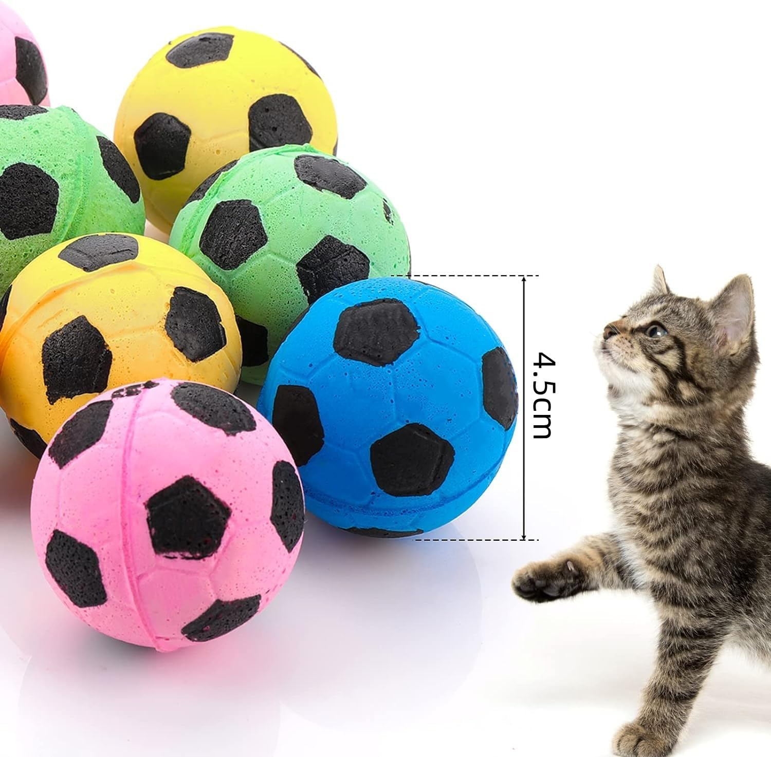 CHUANGOU Pack of 12 Football Cat Balls, Interactive Petball for Indoor Use, for Indoor Kittens. image number 3