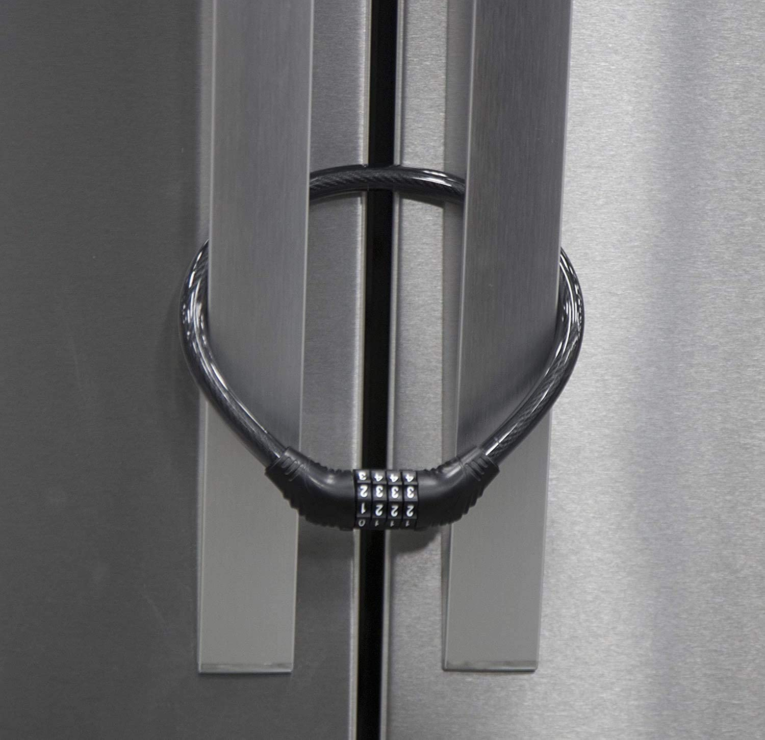 Urban August Fridge Lock: Multi-Functional Cable Combination Lock, for French-Door Refrigerators and Cabinets (Two)