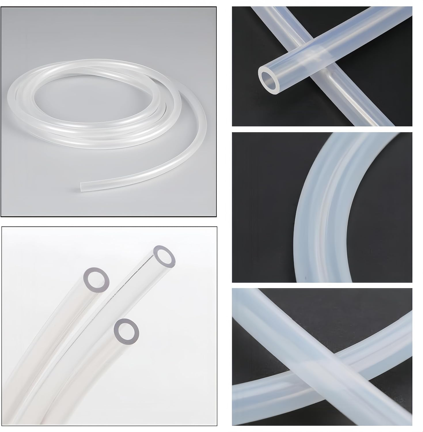 2 M Silicone Tubing,Clear Flexible Silicone Tube,Aquarium Air Hose,6Mm X 10Mm,Food Grade High-Temperature Pure Silicone Hose Tube,For Water,Air,Medical & DIY Projects,Aquariums and Hydroponics. image number 1