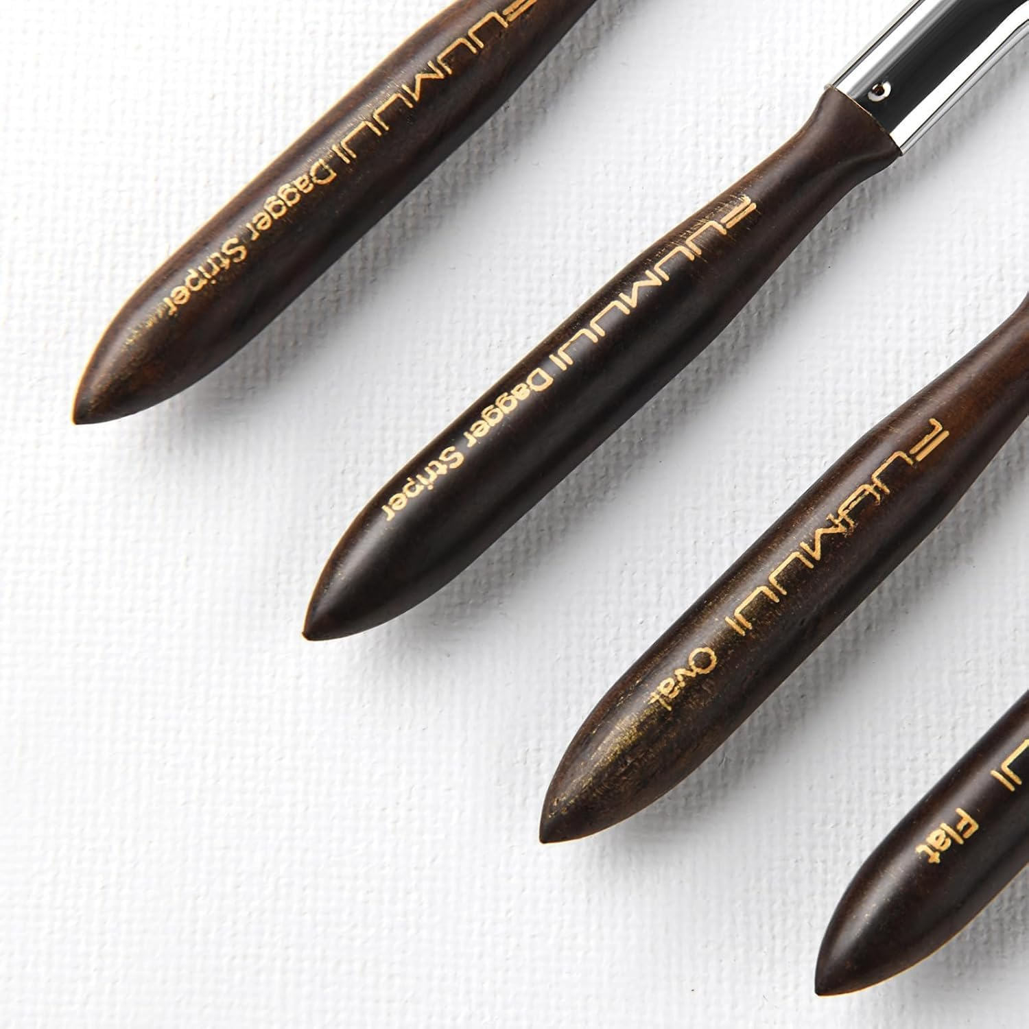 Squirrel Hair Pinstriping Brushes - 4 Squirrel Hair High Performance Striping Brushes, Multiple Sizes, Sword Liner Artist Brush, Sign Painting Brushes, Scroll Brushes - Watercolour Brushes image number 6