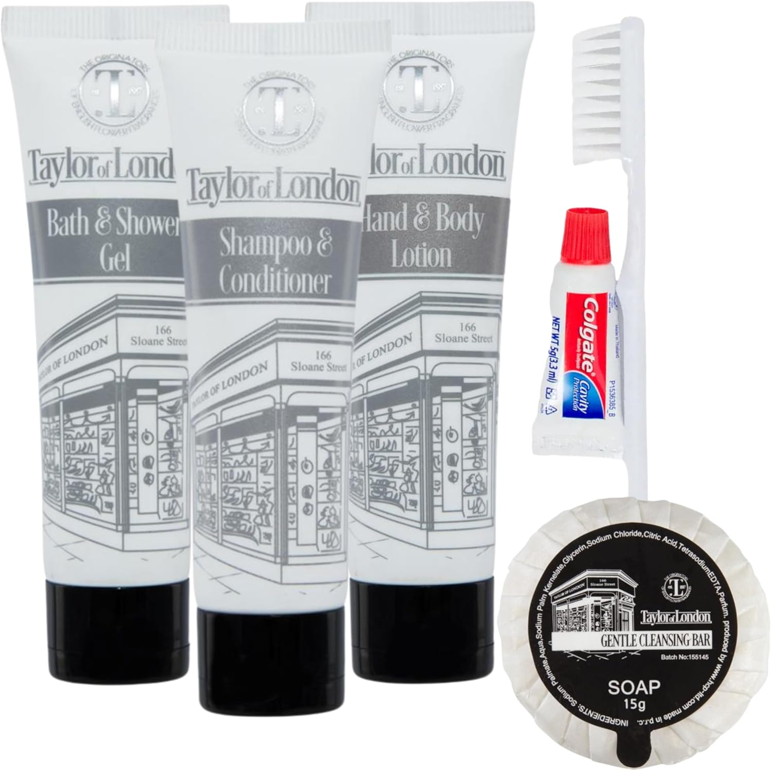 7Pcs Travel Essentials Toiletry Bags for Women & Men - Holiday Essentials Including Travel Toothbrush, Mini Toothpaste, 30Ml Mini Shampoo and Conditioner Set, 30Ml Shower Gel, 15G Soap in Organza Bag image number 1