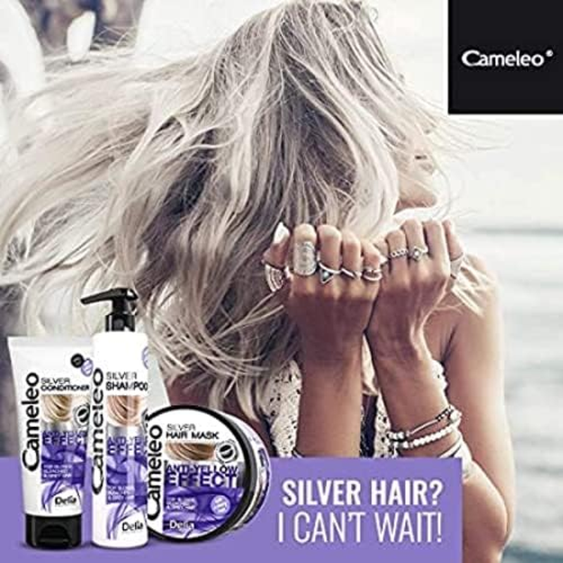 Cameleo - Silver Toning Mask - No Yellow Effect - Purple Treatment & Colour Protect for Blonde, Grey, White Hair - Platinum Tones - UV Protect - No Parabens - 200Ml image number 3