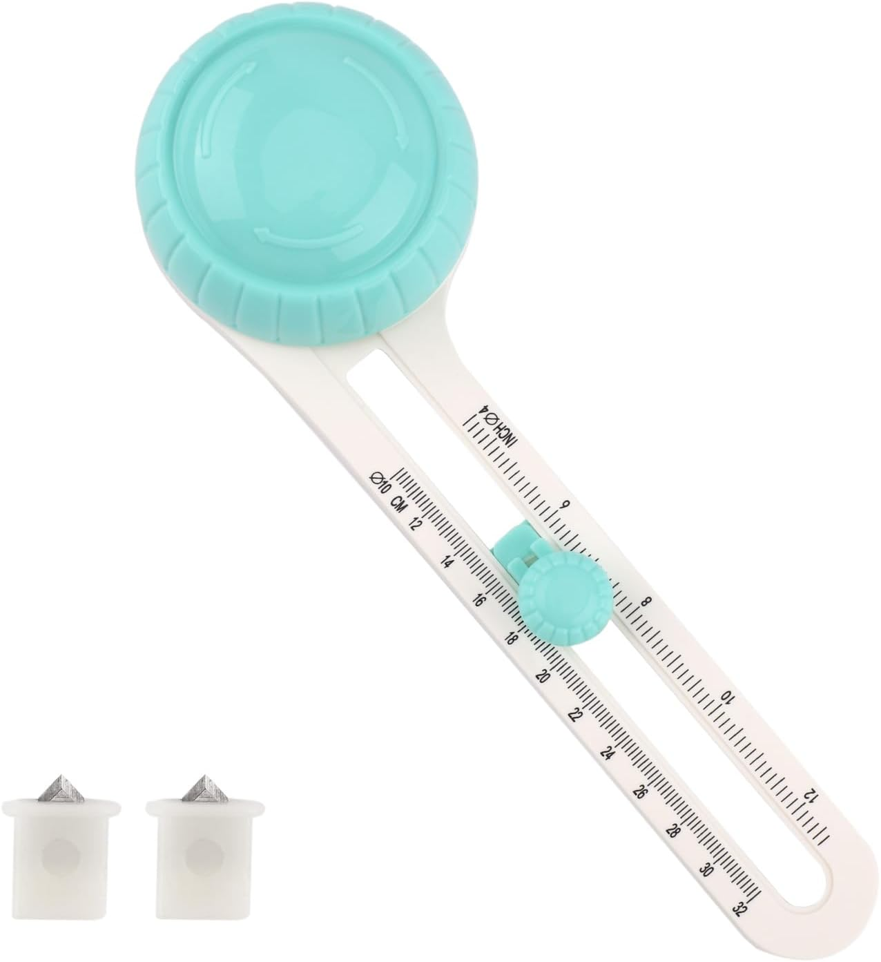 Circle Cutter, Circle Cutter Tool for Paper Practical Circle Cutter Crafting with 2Pcs Cutter Accessory Replacement round Cutter Craft for Paper, Scrapbook (Green) image number 6