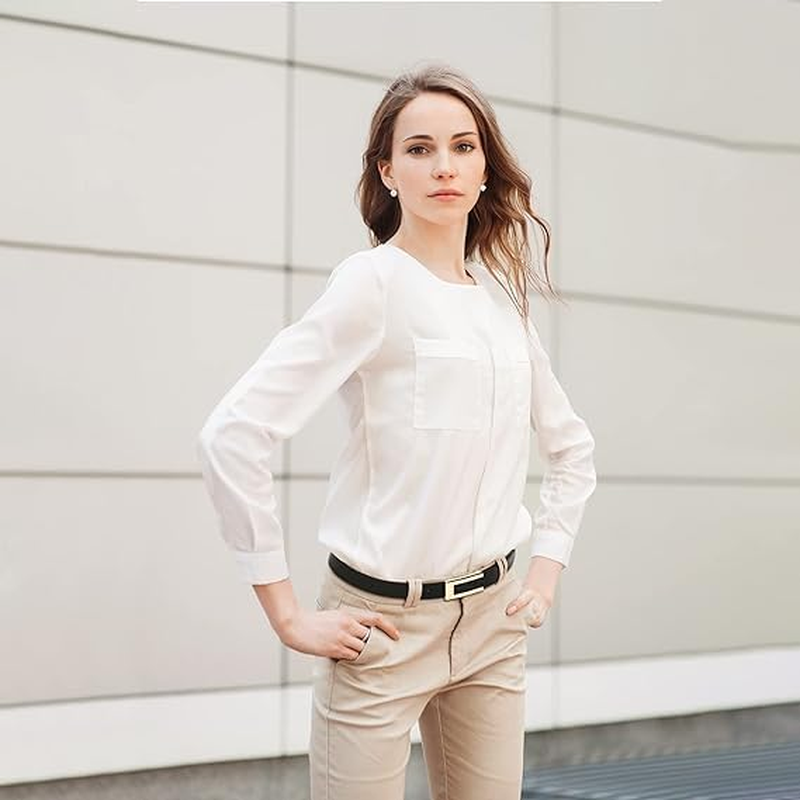 MKUCCD Women Stretchy Waist Belt Retro Elastic Skinny Belt for Ladies for Dresses Jeans Pants with Gold Buckle image number 5