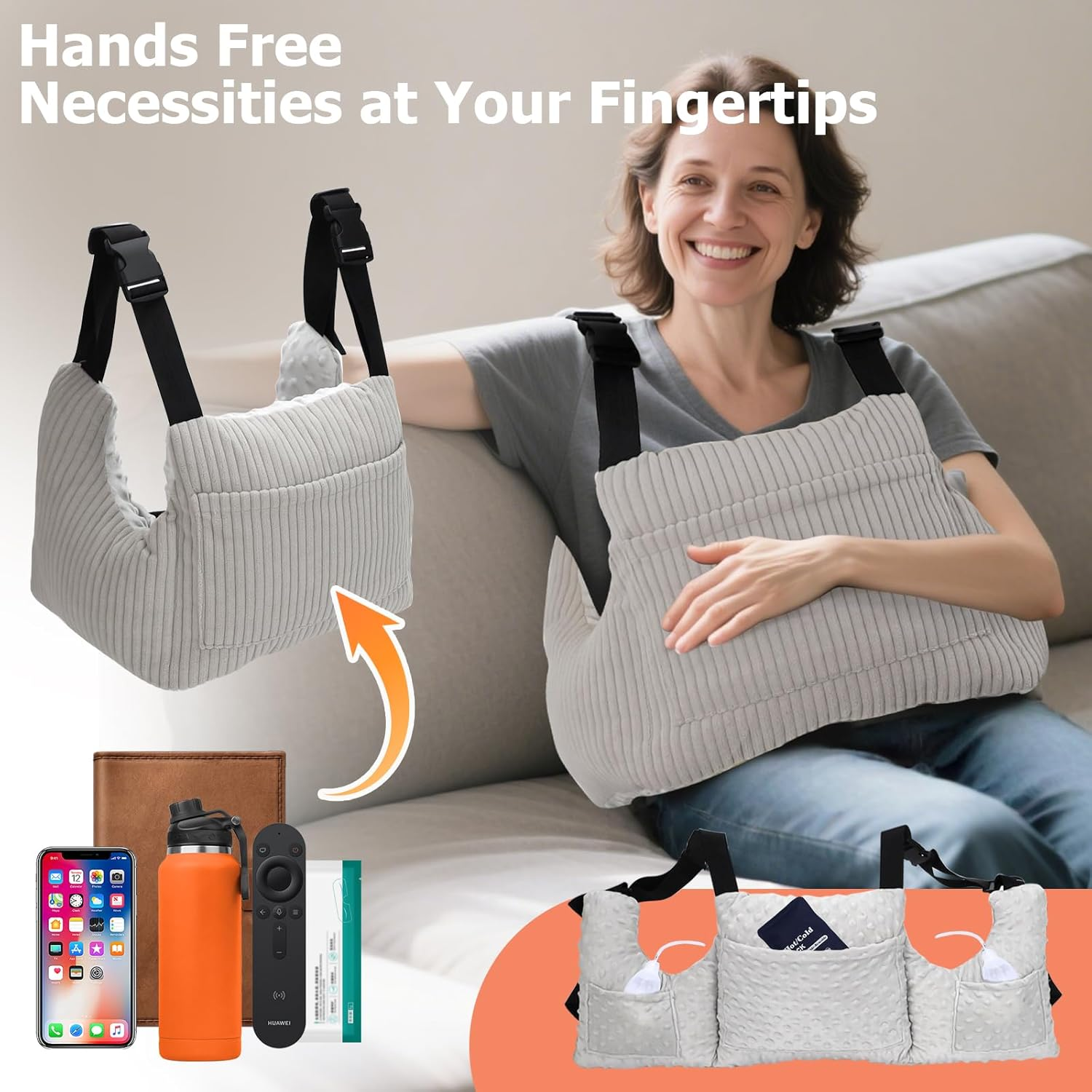 Mastectomy Pillows, Post Mastectomy Must Haves, Hysterectomy Pillow Lumpectomy Recovery Supplies, Breast Surgery Pillow, Gifts for Women Help for Recovery and Rest, Gray