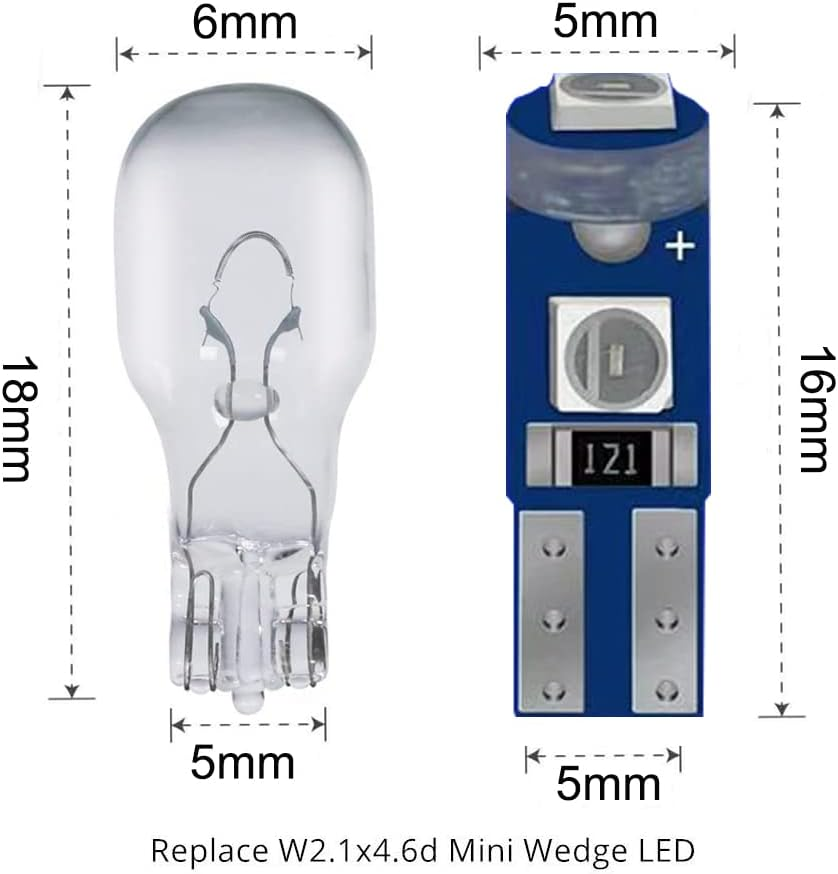 Blyilyb 20-Pack Blue T5 74 73 17 Wedge Led Bulb for 12V Car Dash Dashboard Instrument Panel Cluster Light Bulb Replacement image number 3