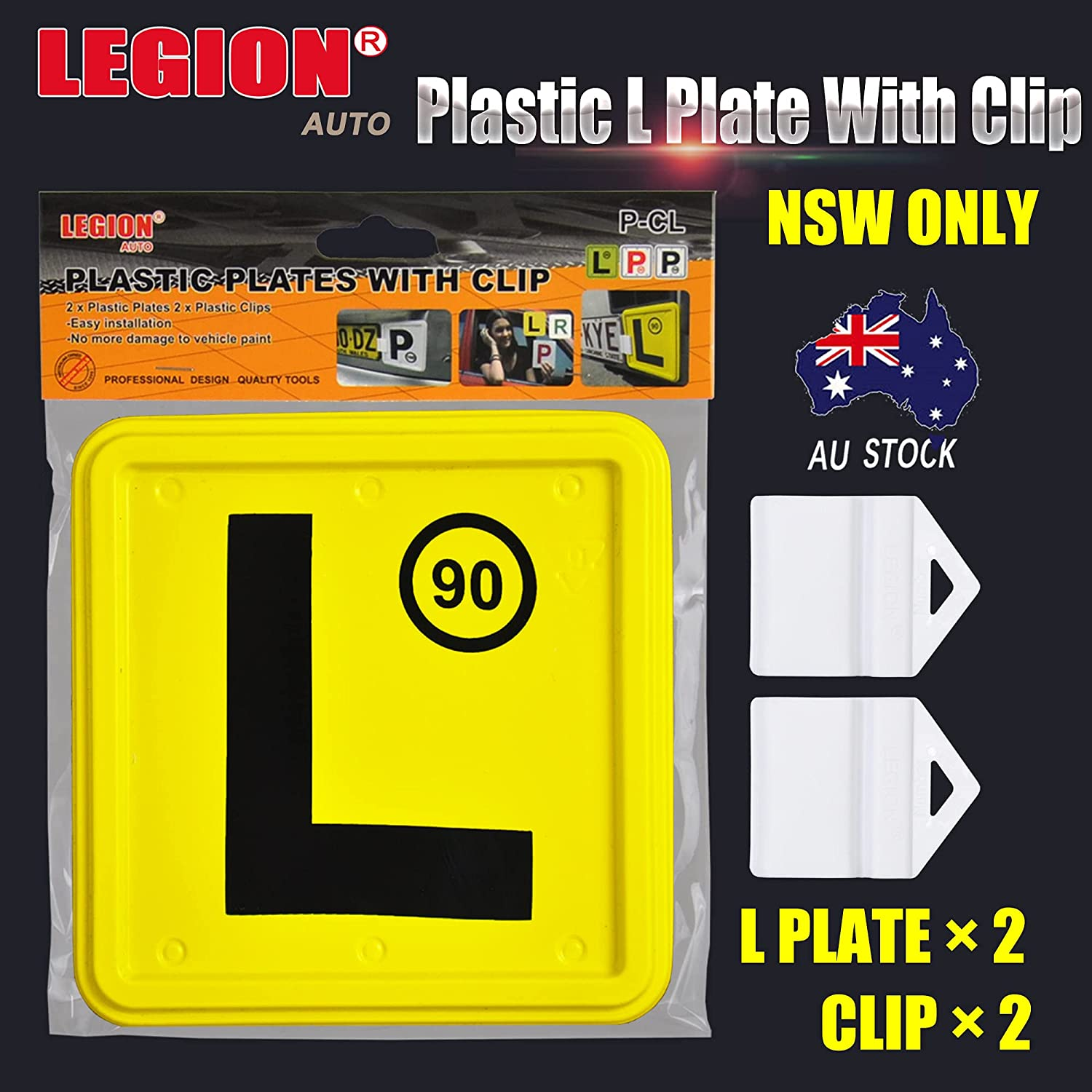 2PCS Plastic L Plate with Speed Limit Display for NSW Holder Set image number 3